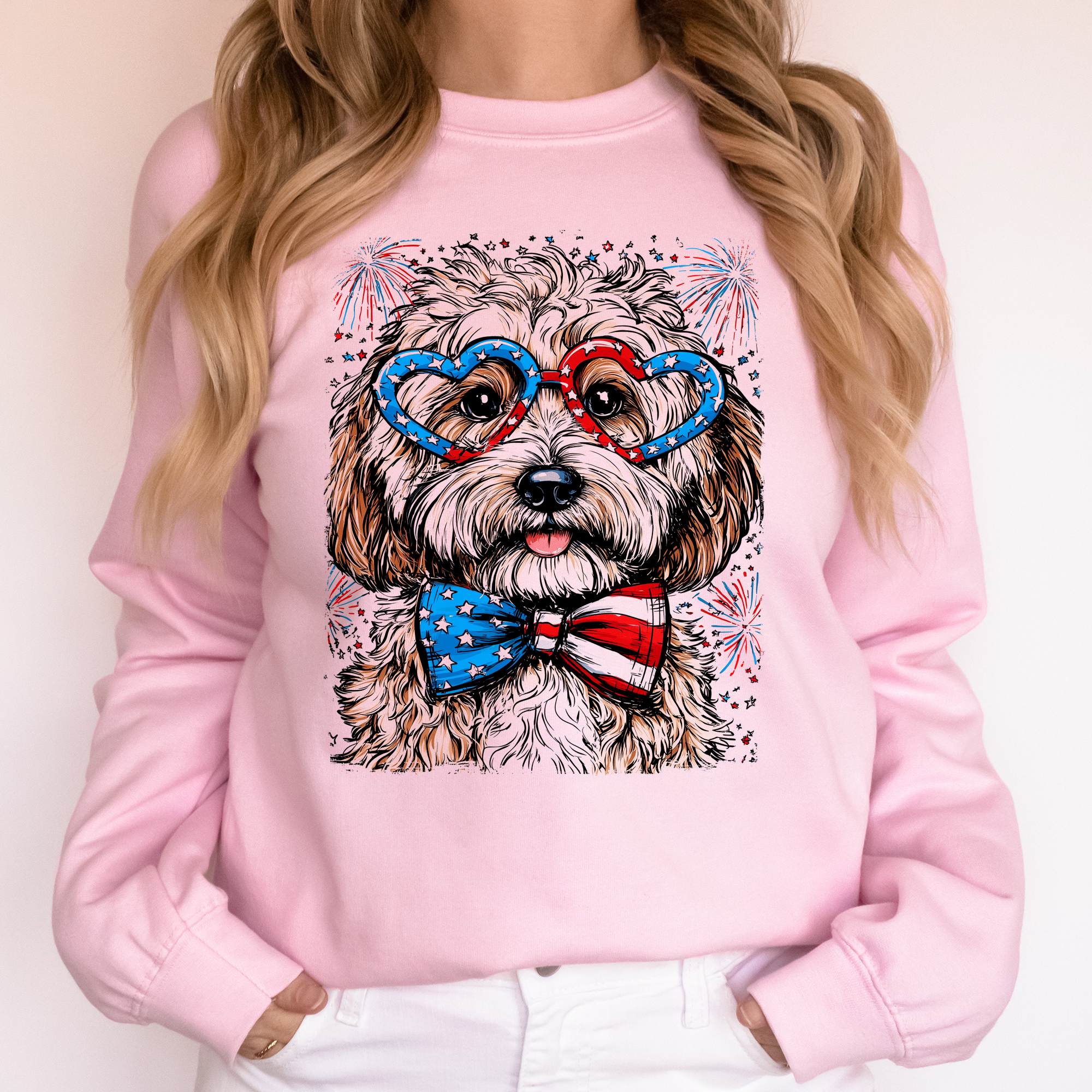 Cockapoo Patriotic Dog USA Pride 4th Of July Edition Celebration Collection Sweatshirt