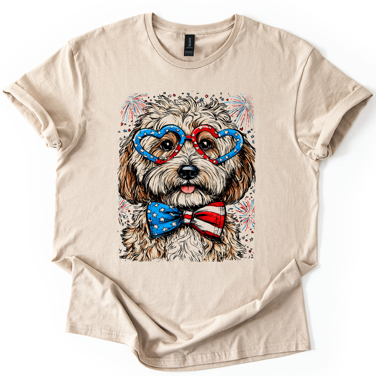Cockapoo Patriotic Dog USA Pride 4th Of July Family Celebration Barbecue Americana Graphic Tee