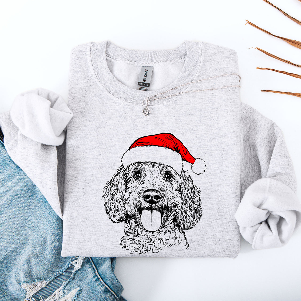 Cockapoo Dog Lover Premium Cozy Cartoon Portrait Design For Pet Parents Soft Cotton Blend Sweatshirt