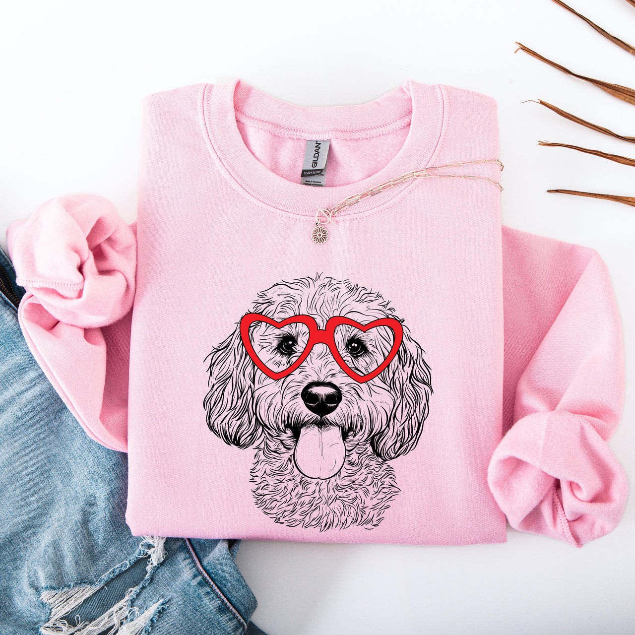 Cockapoo Dog Lover Premium Cozy Cartoon Portrait Design For Pet Parents Soft Cotton Blend Sweatshirt