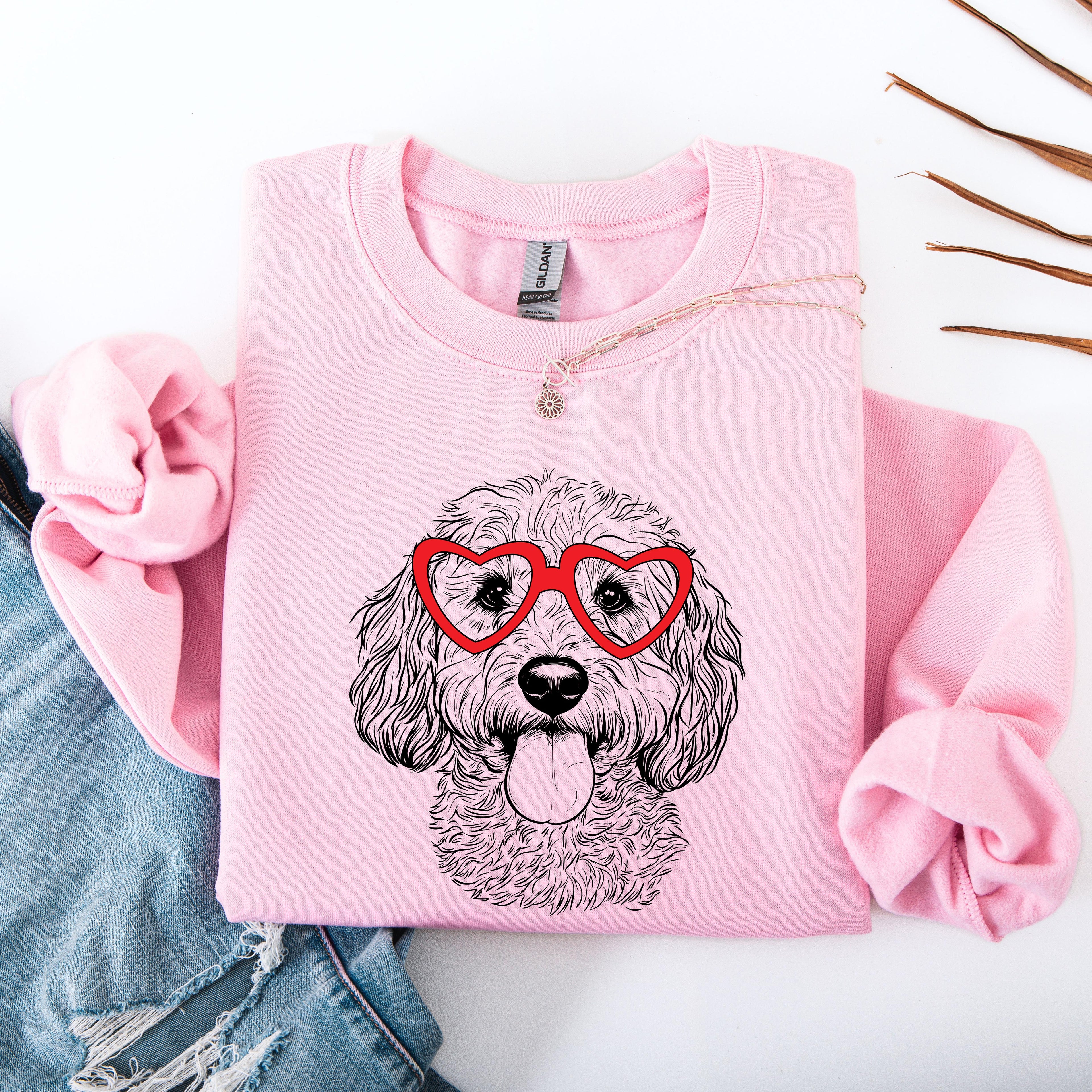 Cockapoo Dog Lover Premium Cozy Cartoon Portrait Design For Pet Parents Soft Cotton Blend Sweatshirt