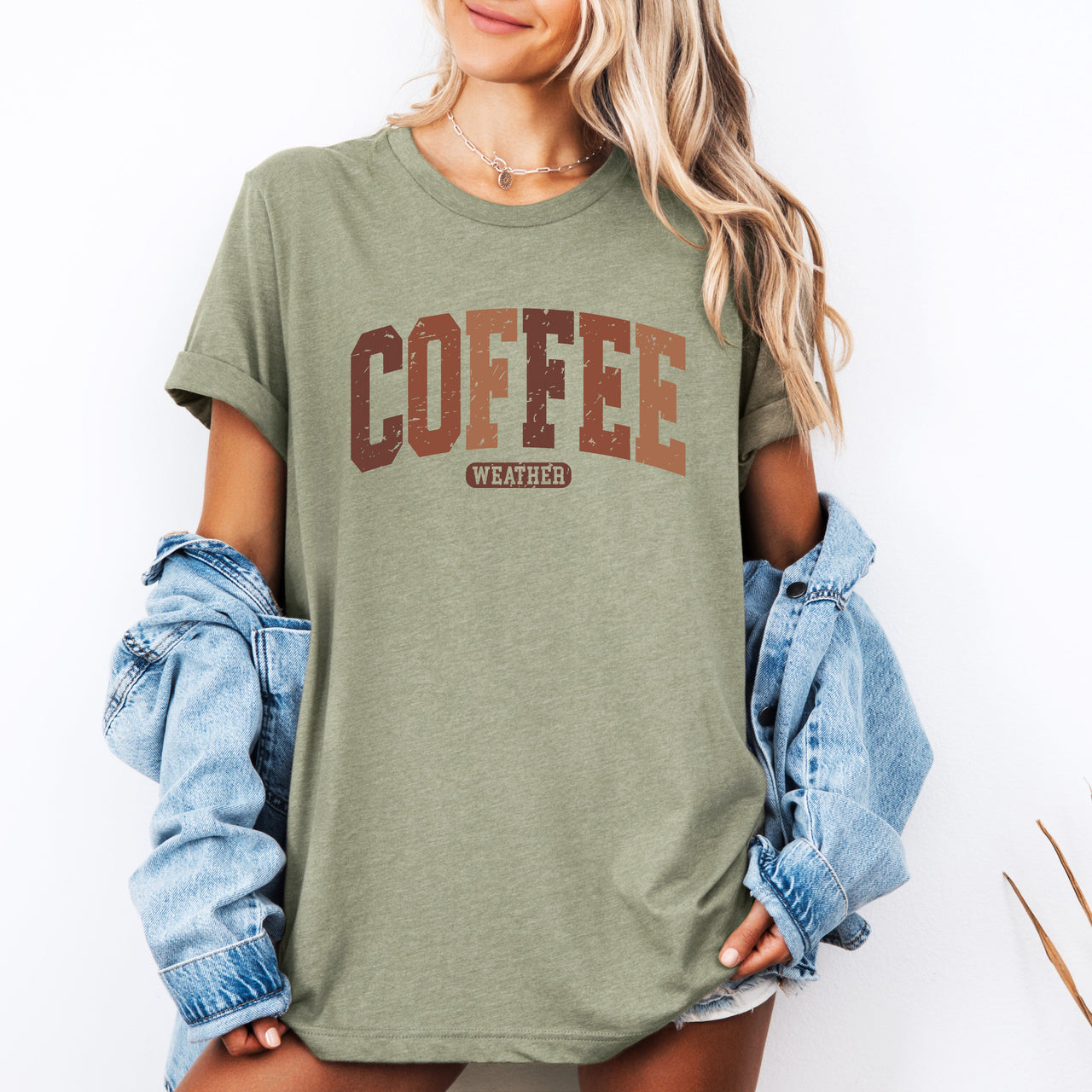 Coffee Weather Pumpkin Checkered Autumn Cozy Minimalist Fall Vibes Seasonal Homey Mood Graphic Tee