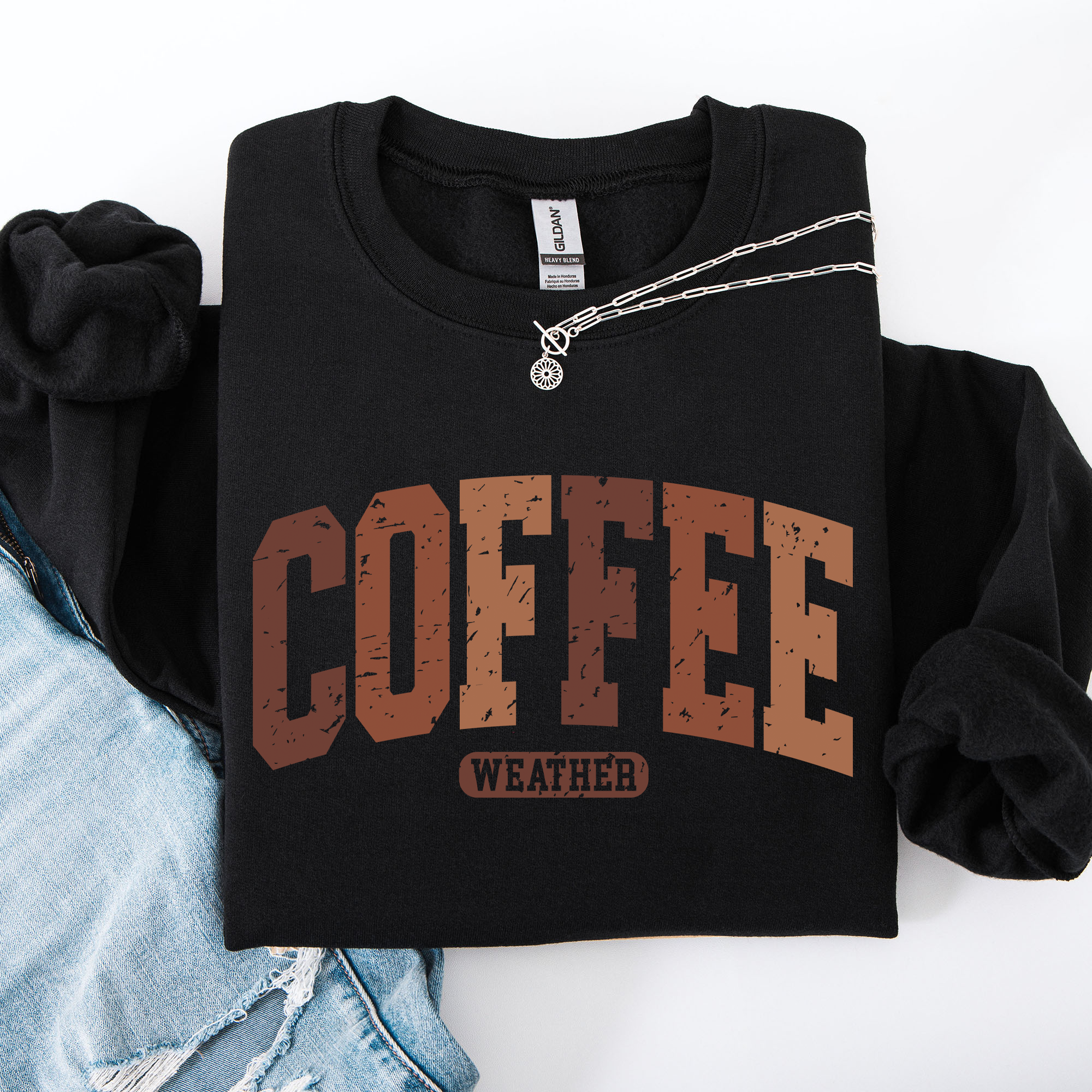 Checkered Pumpkin Minimalist Autumn Coffee Weather Cozy Fall Vibe Inspired Harvest Season Design Sweatshirt