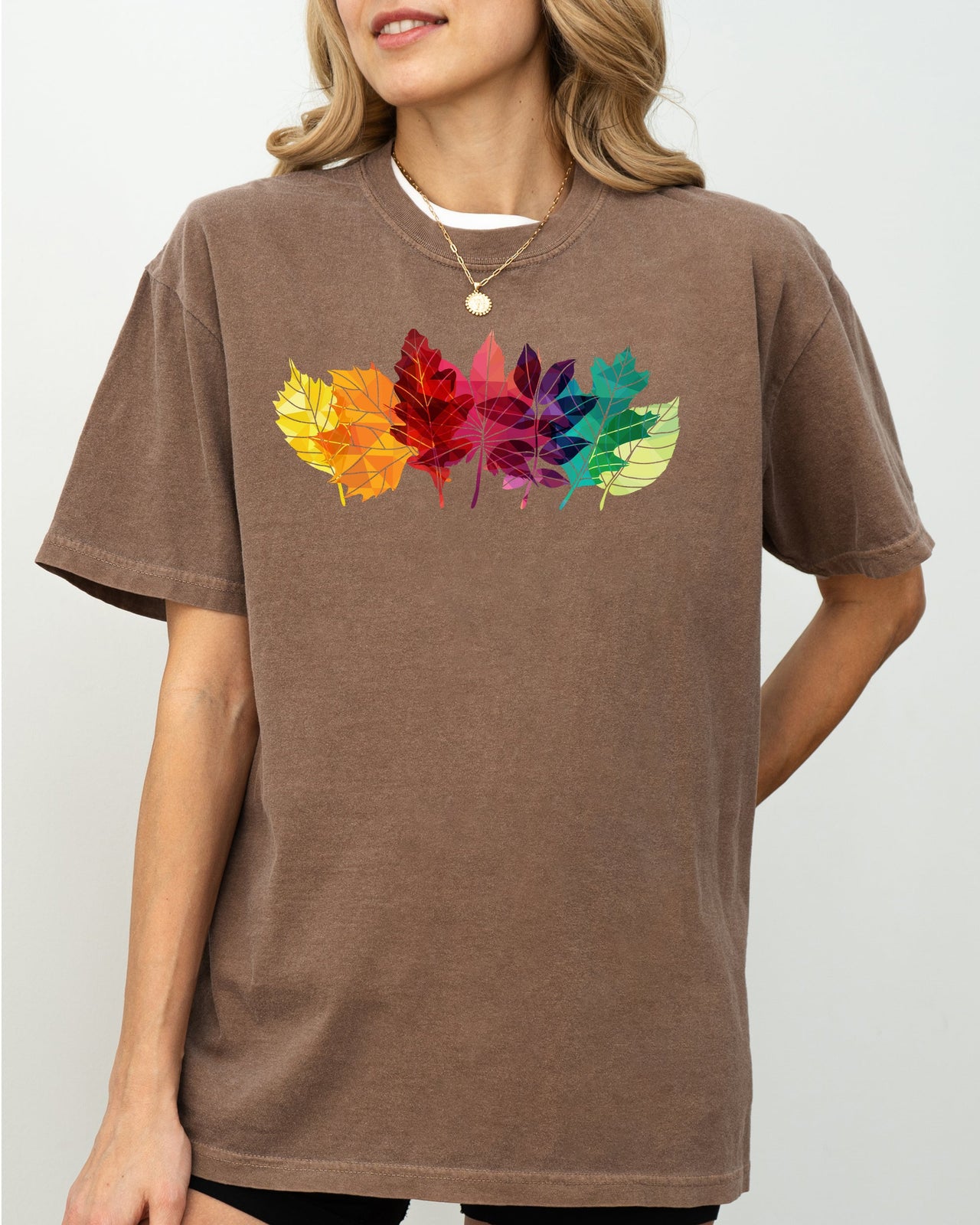 Colorful Autumn Leaves Fall Foliage Botanical Halloween Thanksgiving Comfort Colors Tee