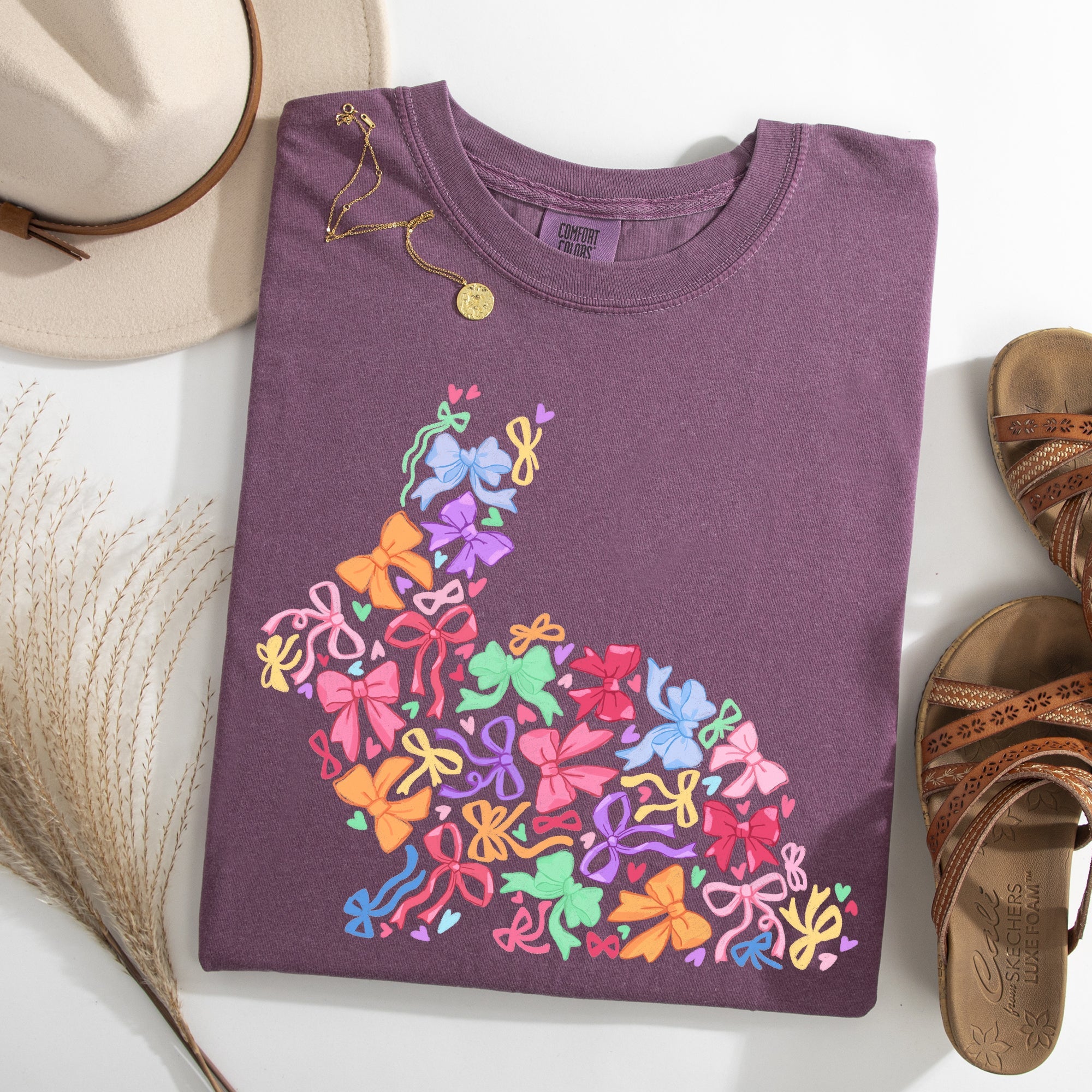 Colorful Ribbons Easter Bunny Jesus Holiday Scene With Classic Religious Imagery Comfort Colors Tee