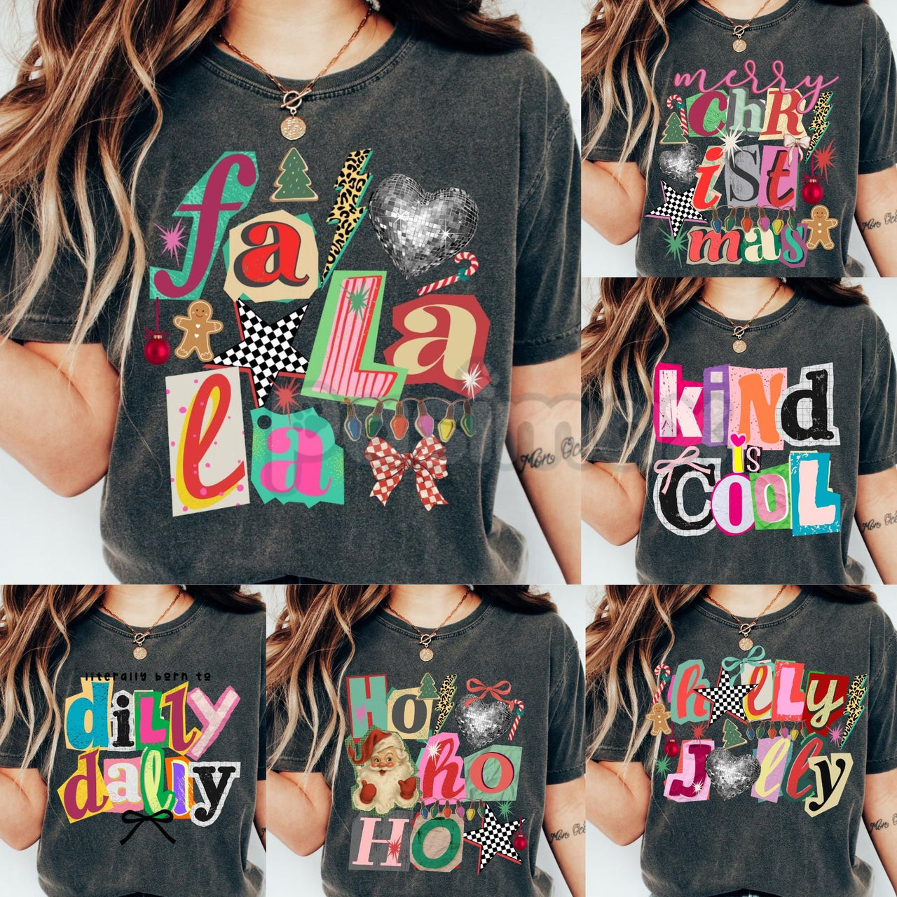Comfort Colors® Christian Faith Y2K T-Shirt – Retro Positivity Collage, Trendy Coquette Aesthetic, Ransom Letter Typography Tee