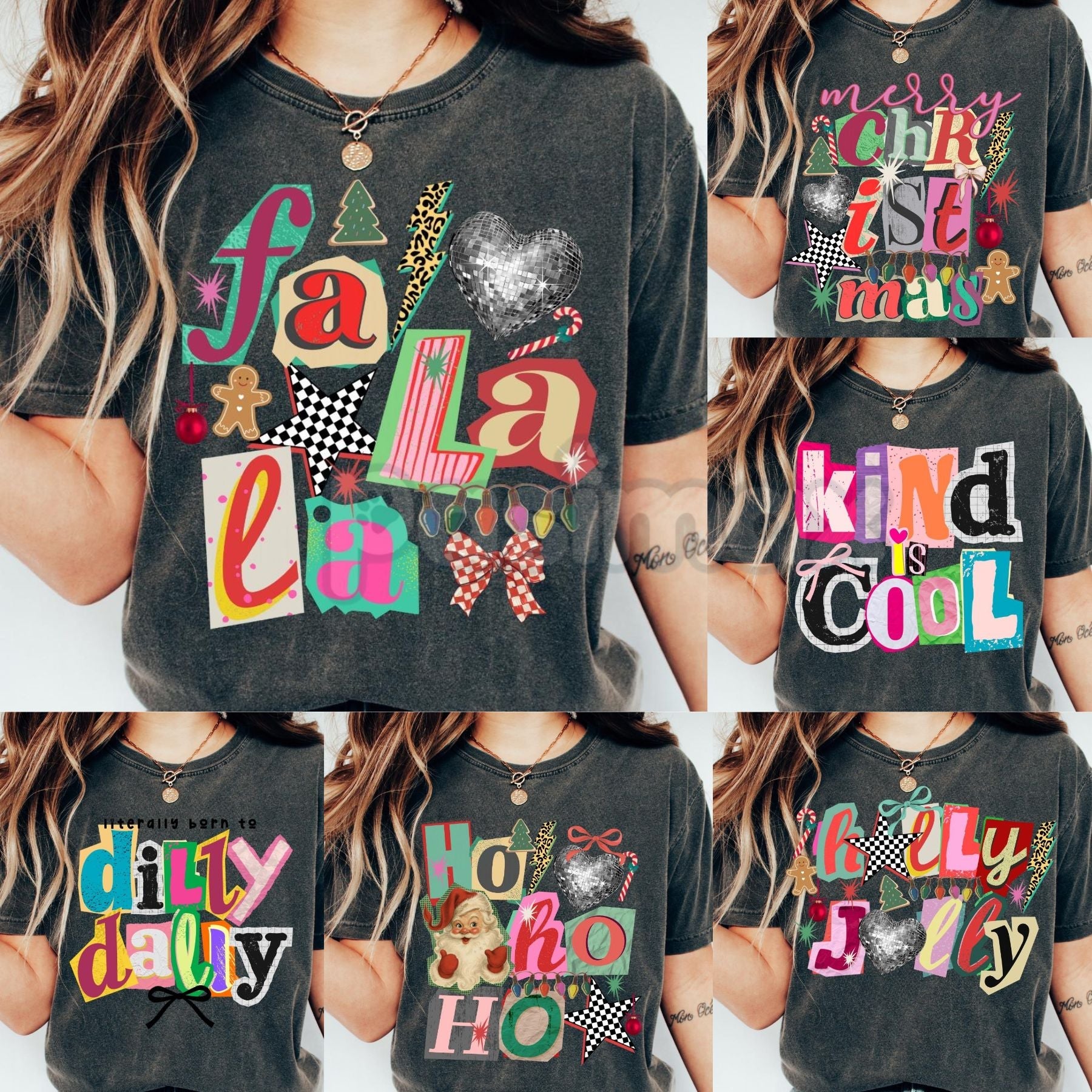 Comfort Colors® Christian Faith Y2K T-Shirt – Retro Positivity Collage, Trendy Coquette Aesthetic, Ransom Letter Typography Tee