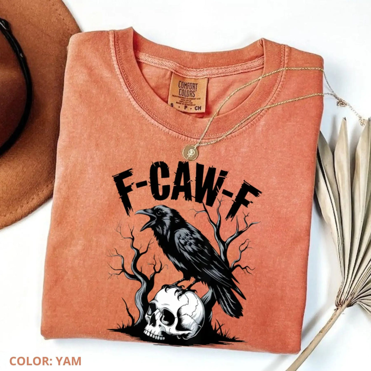 Comfort Colors F-Caw-F T-Shirt – Witty Crow Art, Sassy Raven Funny Tee, Edgy Humor Shirt, Bold Statement Top