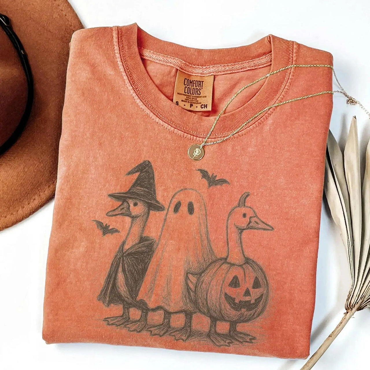 Comfort Colors Goose Halloween Shirt – Ghost Goose Tee, Funny Pumpkin Shirt, Cute Spooky Season Fall Tee, Trick or Treat Gift