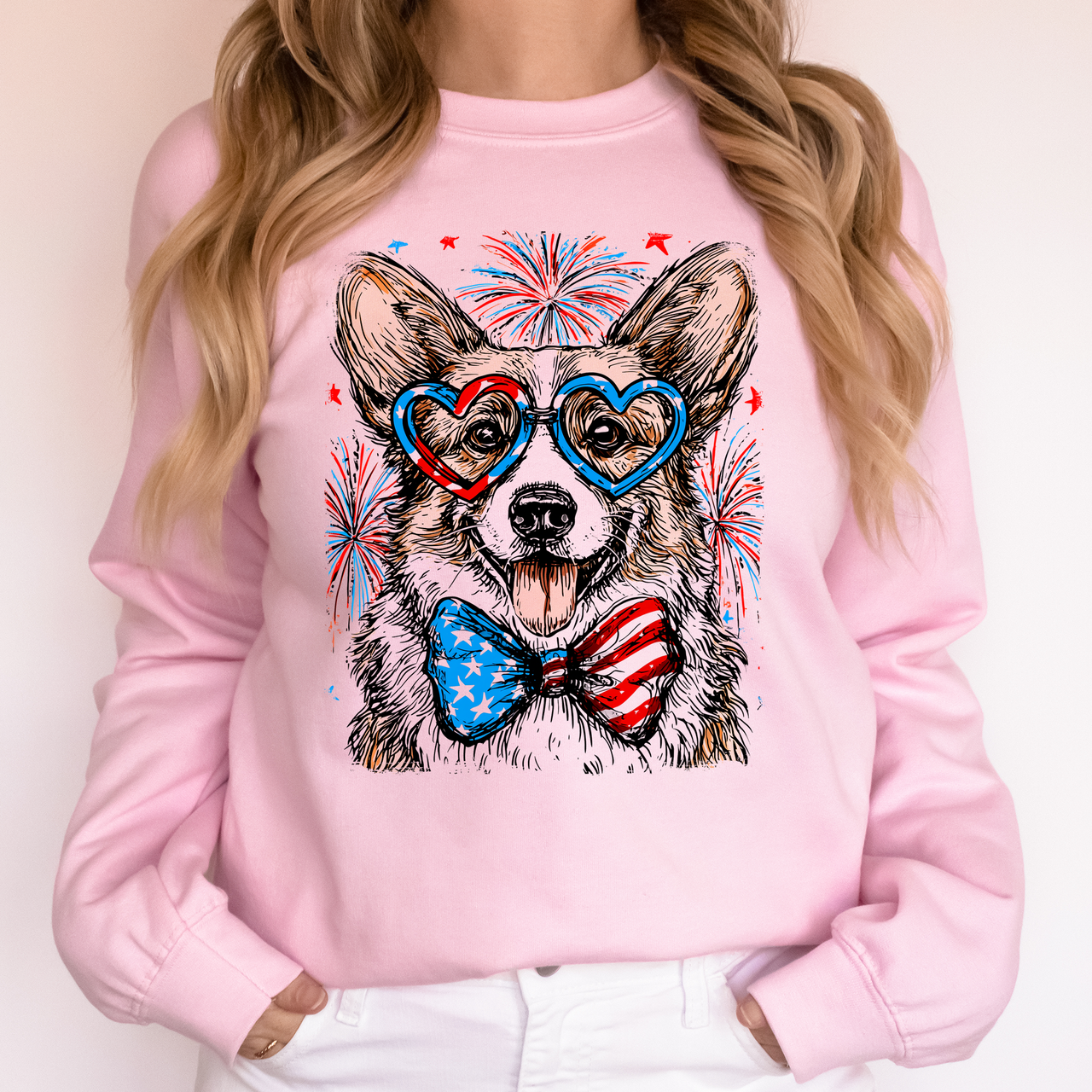 Corgi Patriotic Dog USA America Pet Lover Fourth Of July Celebration For Pet Fans Sweatshirt