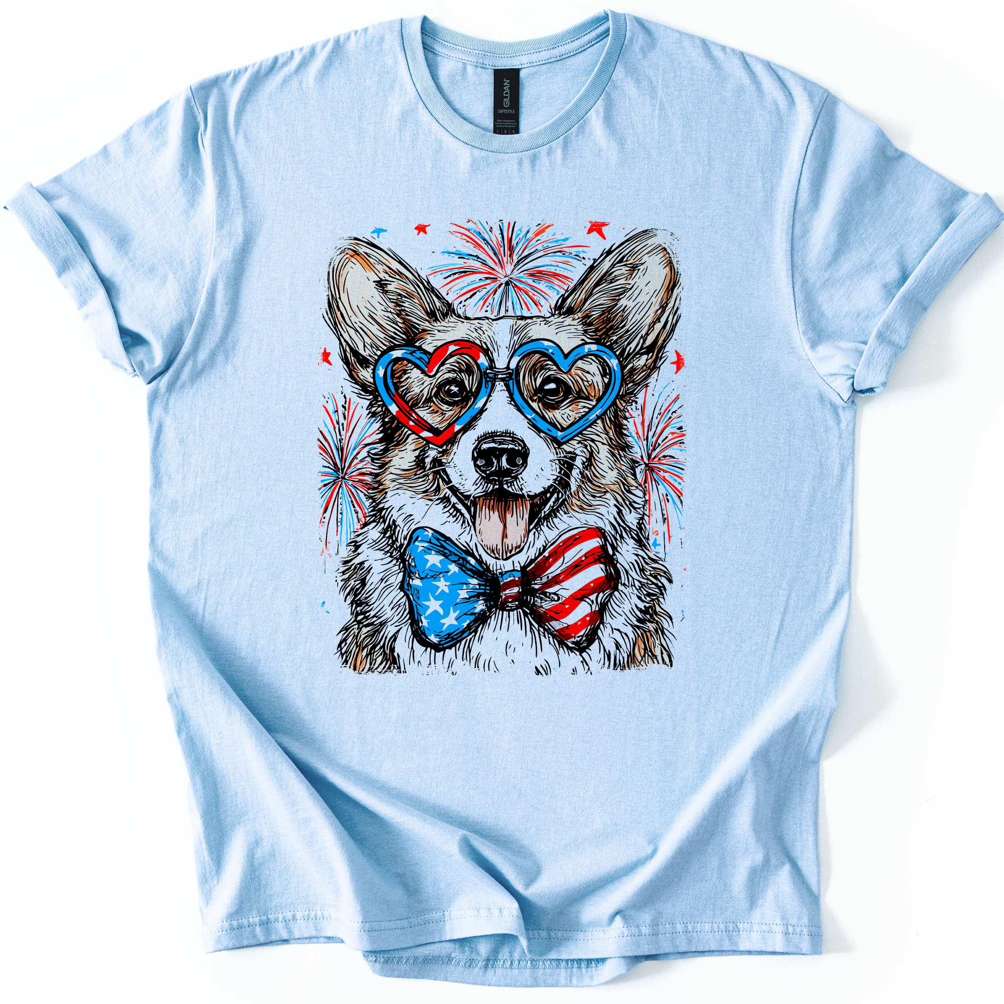 Corgi Patriotic Dog USA Flag Edition Fourth Of July Celebration For Pet Lovers Graphic Tee