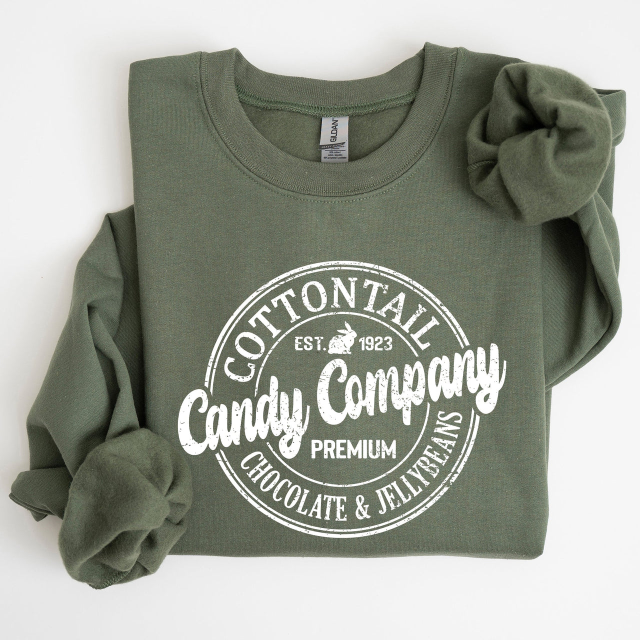 Cottontail Candy Company Retro Sign Easter Vintage Graphic Illustration Sweatshirt