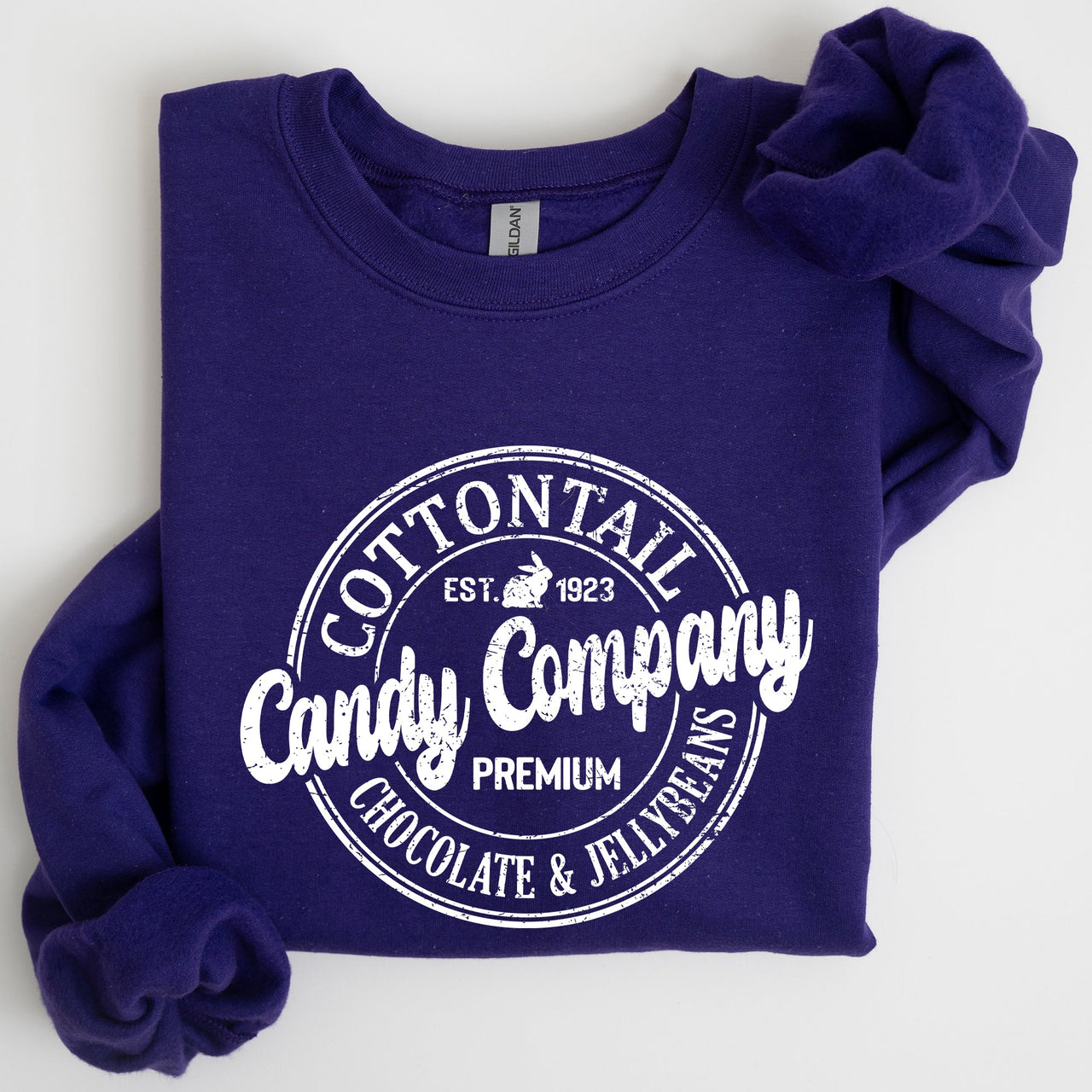Cottontail Candy Company Retro Sign Easter Vintage Graphic Illustration Sweatshirt