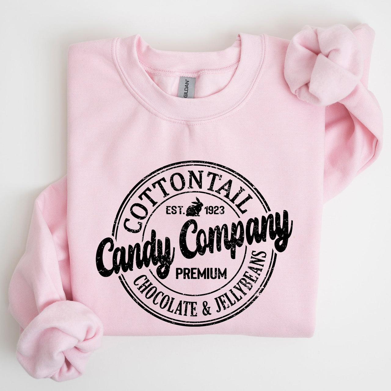 Cottontail Candy Company Retro Sign Easter Vintage Graphic Illustration Sweatshirt