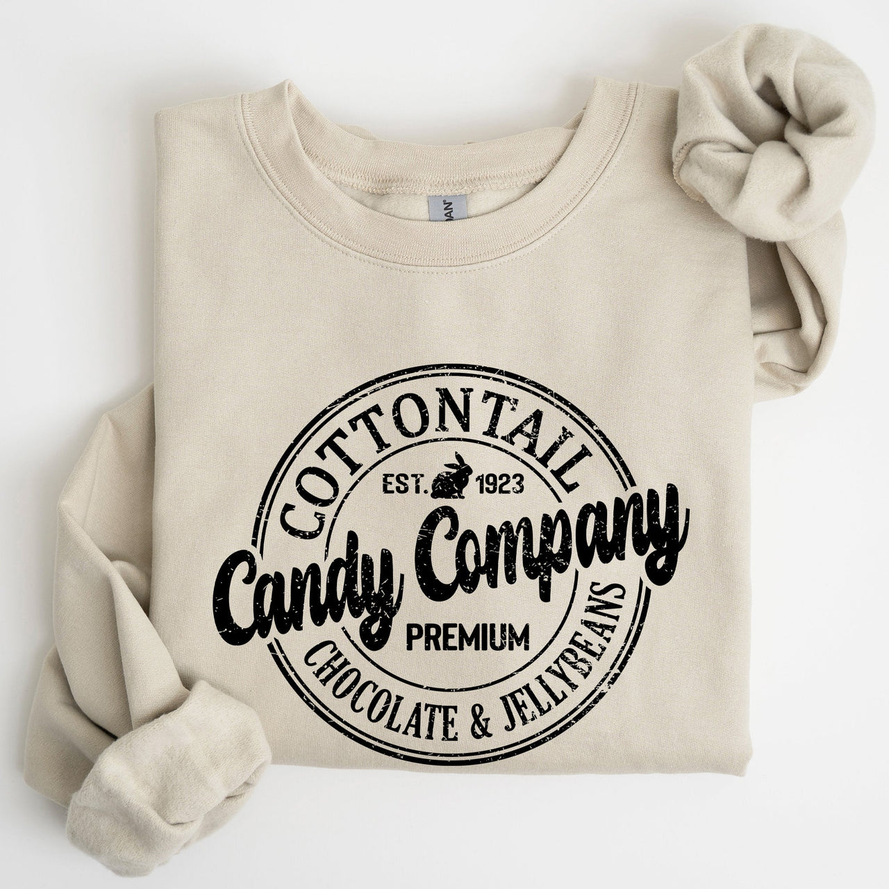 Cottontail Candy Company Retro Sign Easter Vintage Graphic Illustration Sweatshirt