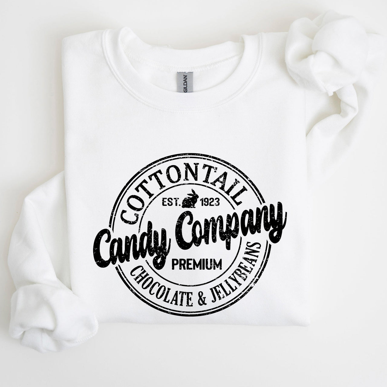 Cottontail Candy Company Retro Sign Easter Vintage Graphic Illustration Sweatshirt
