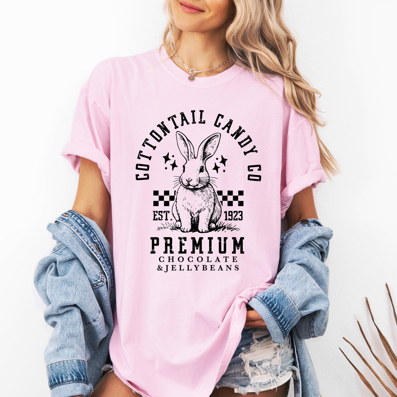 Cottontail Candy Easter Bunny Jesus Rabbit Holiday Celebration Theme Comfort Colors Tee