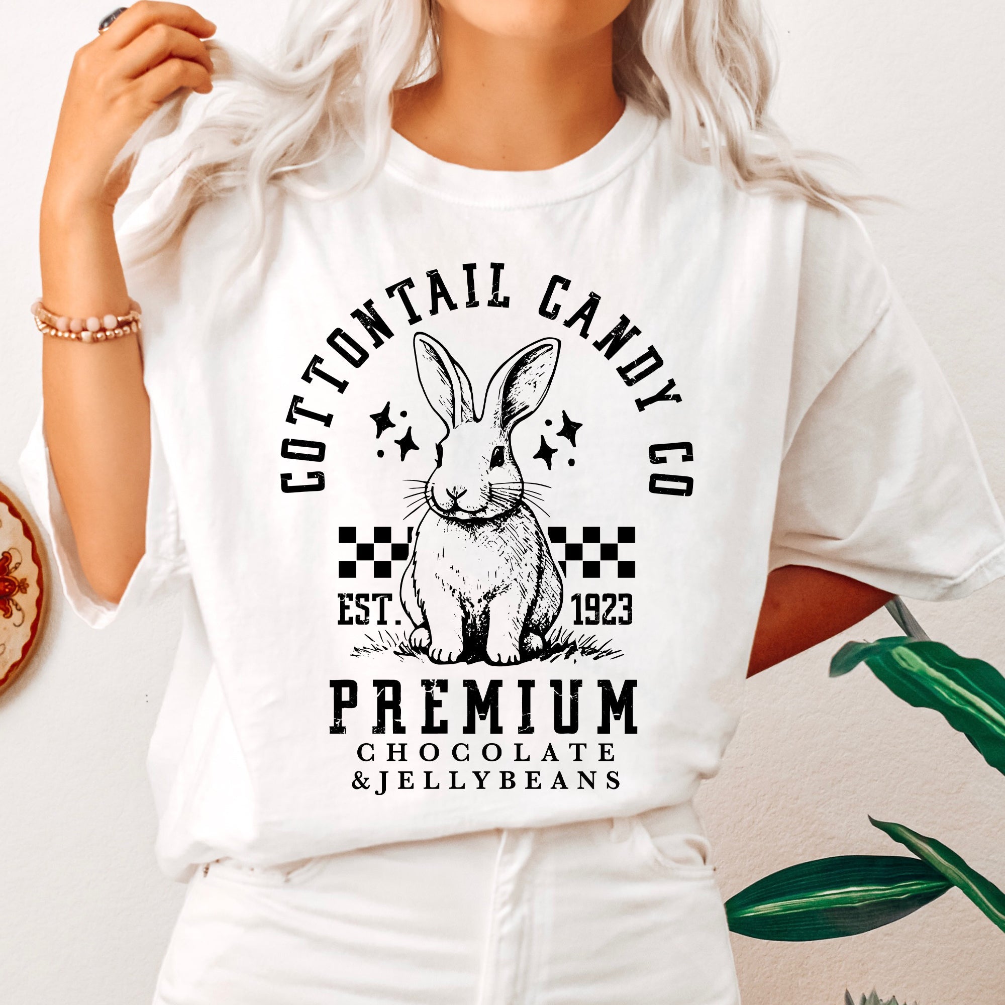 Cottontail Candy Easter Bunny Jesus Rabbit Holiday Celebration Theme Comfort Colors Tee