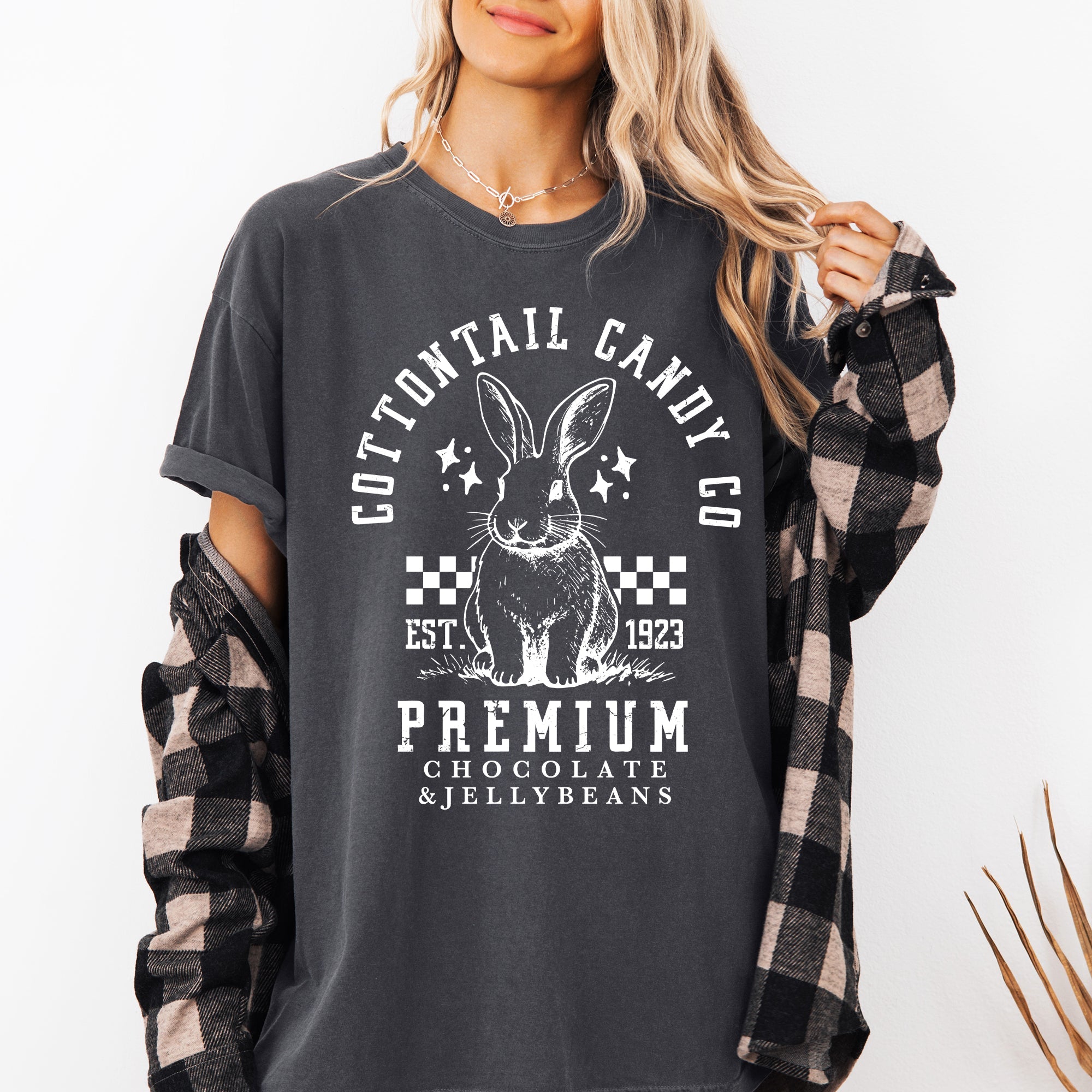 Cottontail Candy Easter Bunny Jesus Rabbit Holiday Celebration Theme Comfort Colors Tee