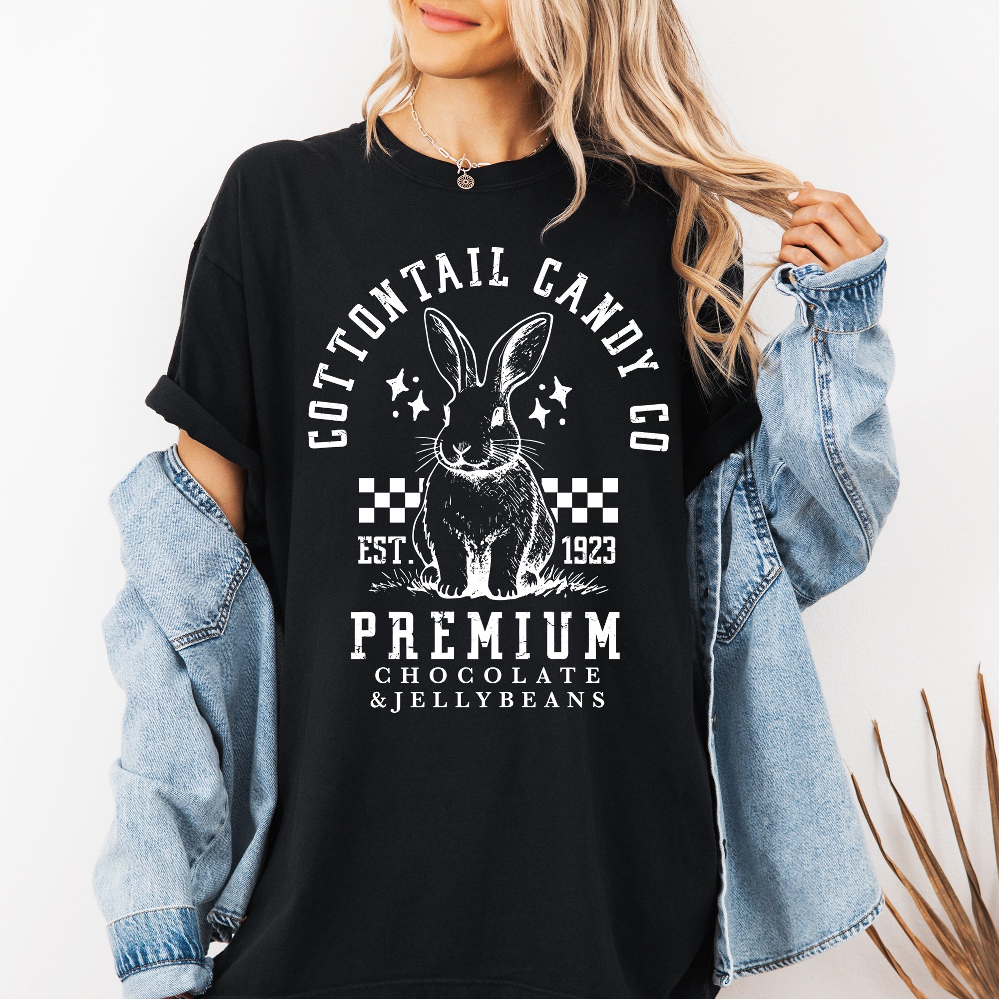 Cottontail Candy Easter Bunny Jesus Rabbit Holiday Celebration Theme Comfort Colors Tee