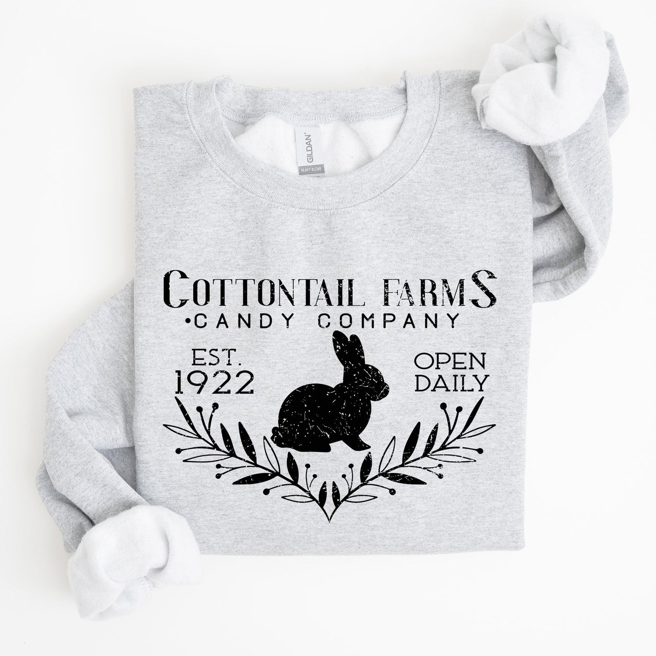 Cottontail Farms Candy Company Retro Sign Easter Candy Shop Display Vintage Style Sweatshirt