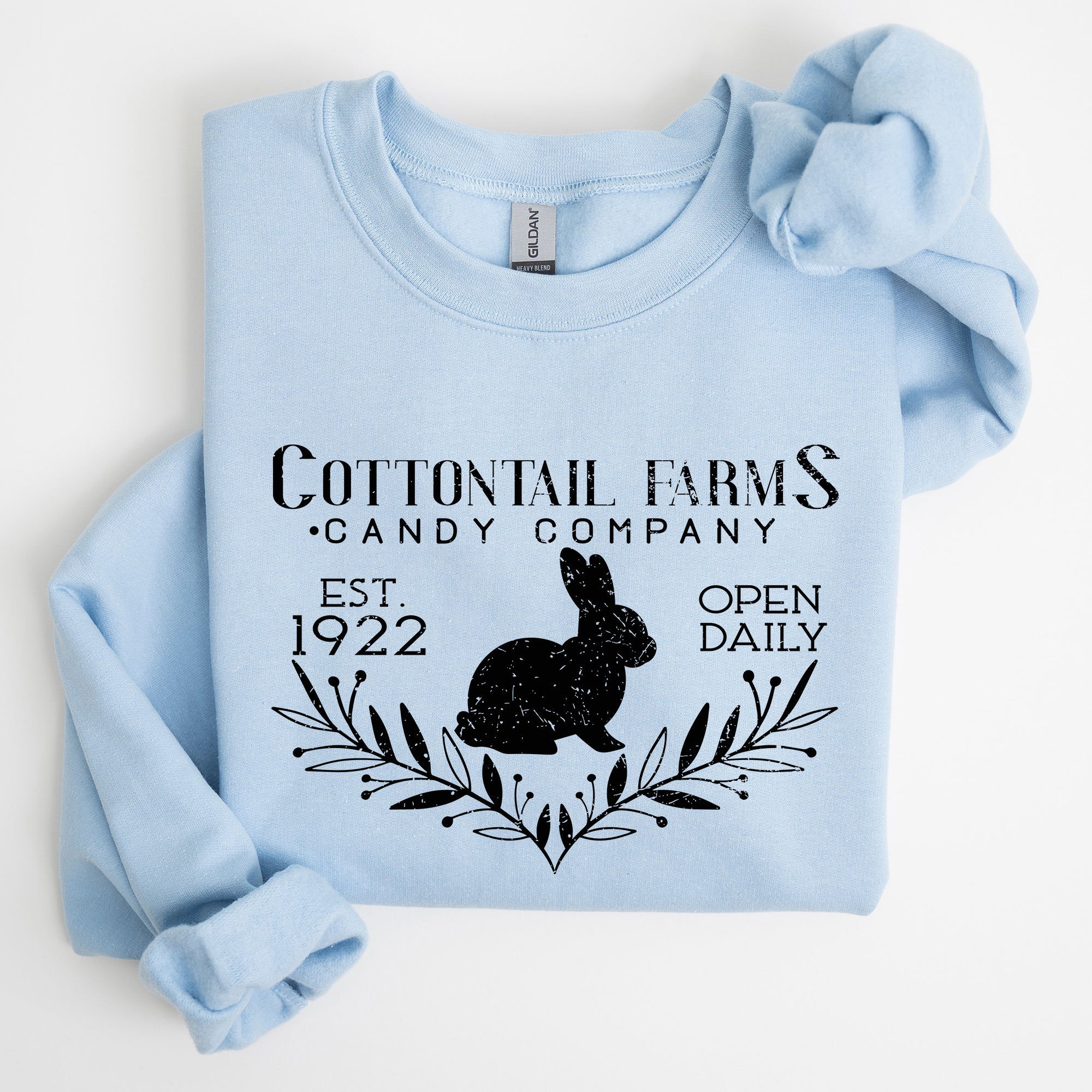 Cottontail Farms Candy Company Retro Sign Easter Candy Shop Display Vintage Style Sweatshirt
