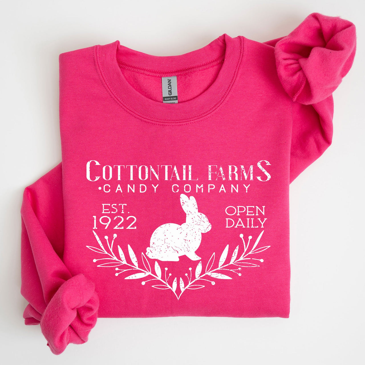 Cottontail Farms Candy Company Retro Sign Easter Candy Shop Display Vintage Style Sweatshirt