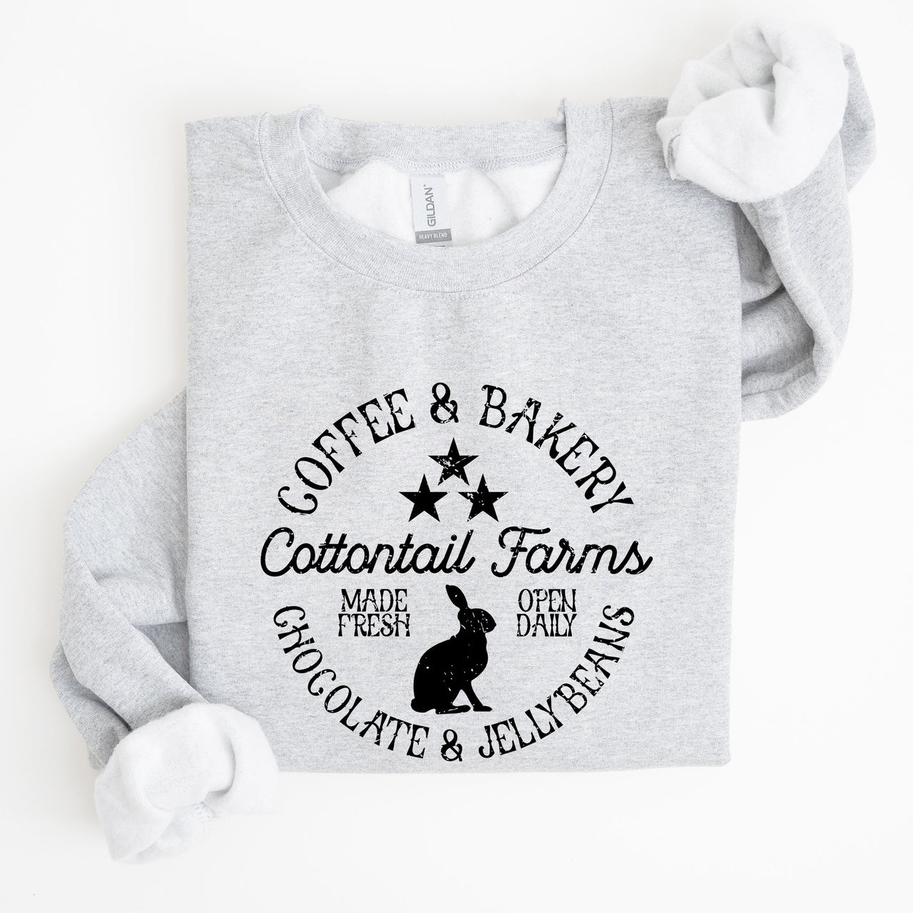 Cottontail Farms Easter Coffee And Bakery Retro Sign Vintage Holiday Theme Sweatshirt