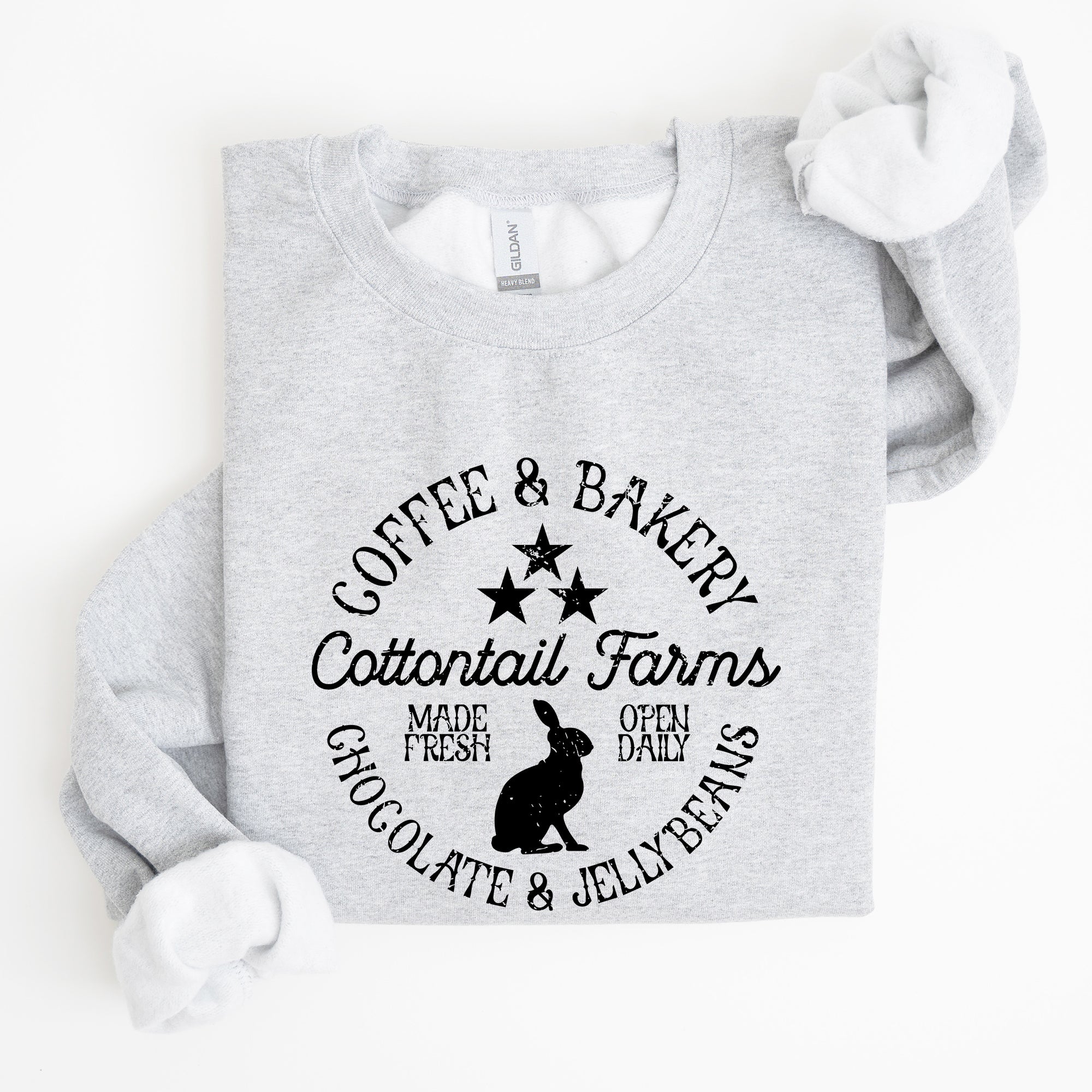Cottontail Farms Easter Coffee And Bakery Retro Sign Vintage Holiday Theme Sweatshirt