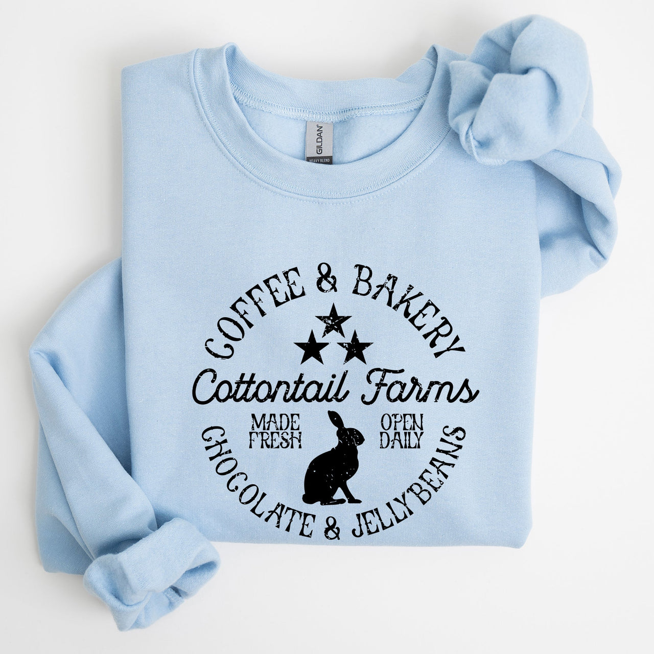 Cottontail Farms Easter Coffee And Bakery Retro Sign Vintage Holiday Theme Sweatshirt