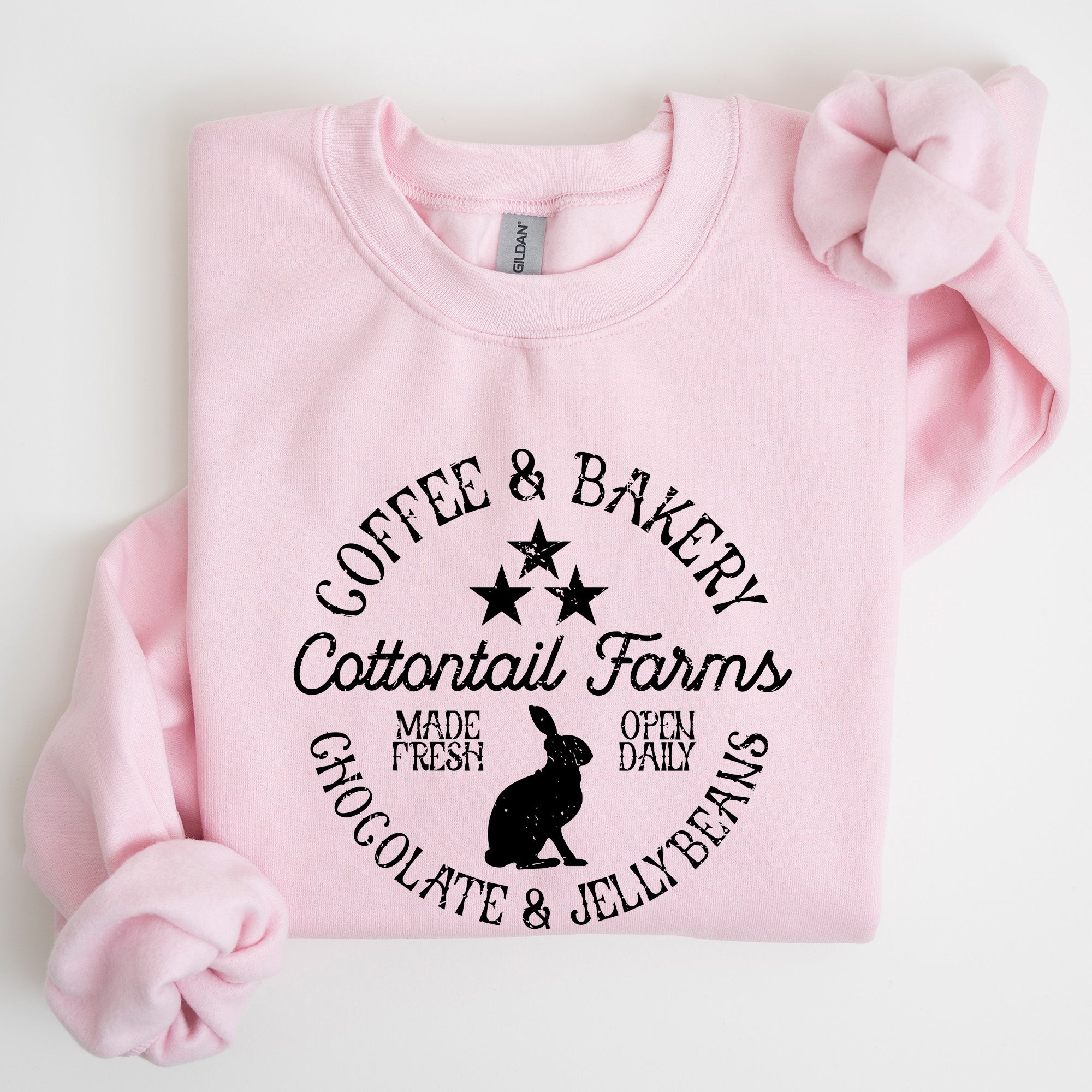 Cottontail Farms Easter Coffee And Bakery Retro Sign Vintage Holiday Theme Sweatshirt