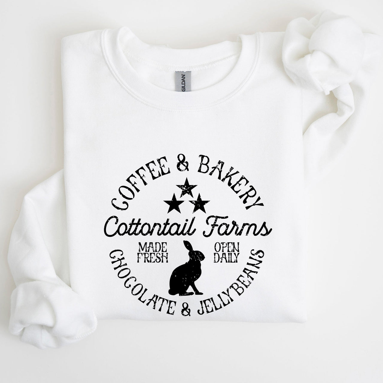 Cottontail Farms Easter Coffee And Bakery Retro Sign Vintage Holiday Theme Sweatshirt