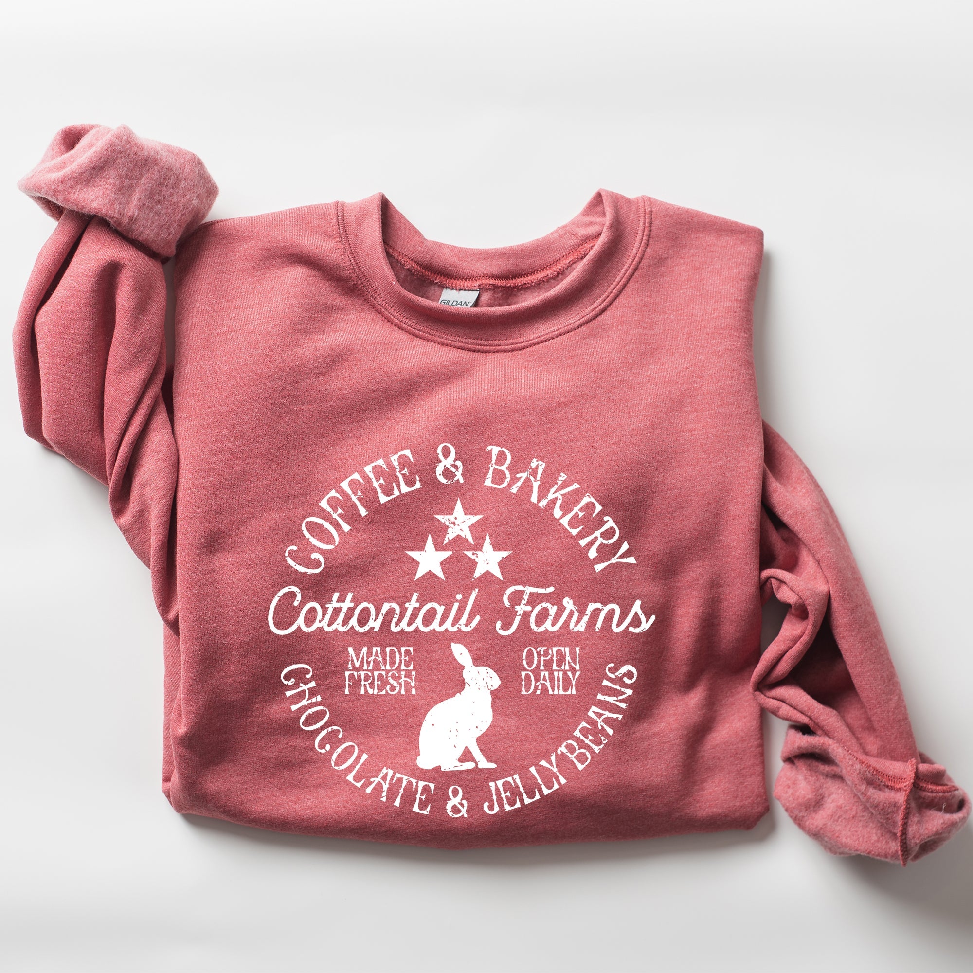 Cottontail Farms Easter Coffee And Bakery Retro Sign Vintage Holiday Theme Sweatshirt