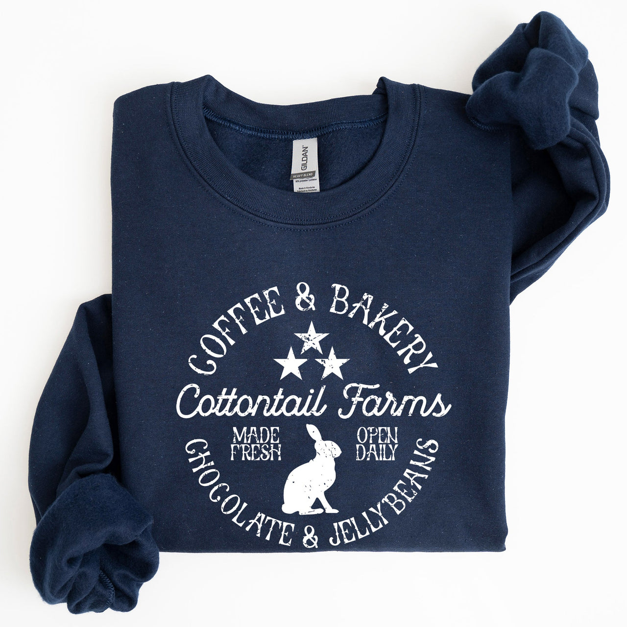 Cottontail Farms Easter Coffee And Bakery Retro Sign Vintage Holiday Theme Sweatshirt