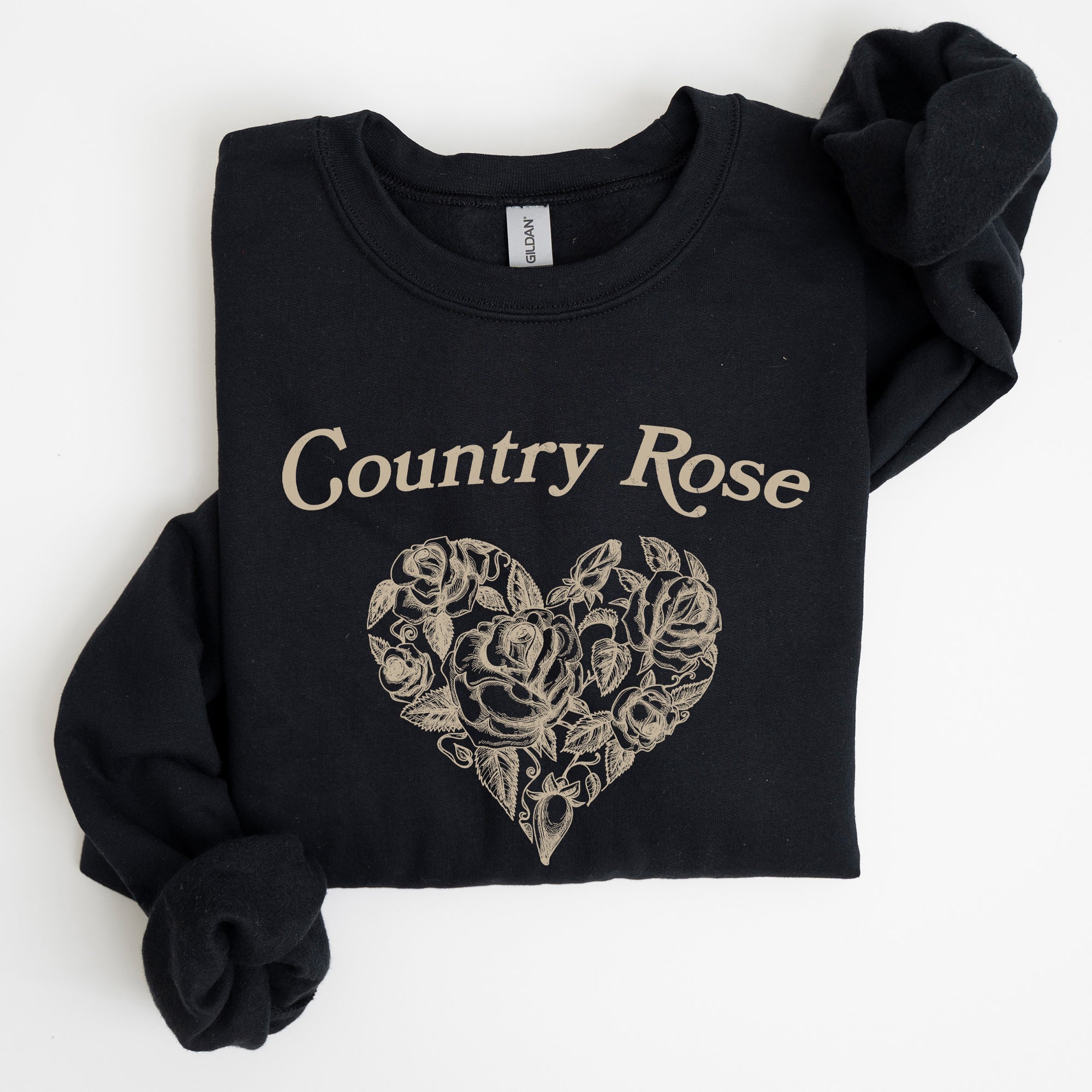 Country Rose Heart Cowgirl Cowboy Western Rustic Heritage Celebration Edition Sweatshirt