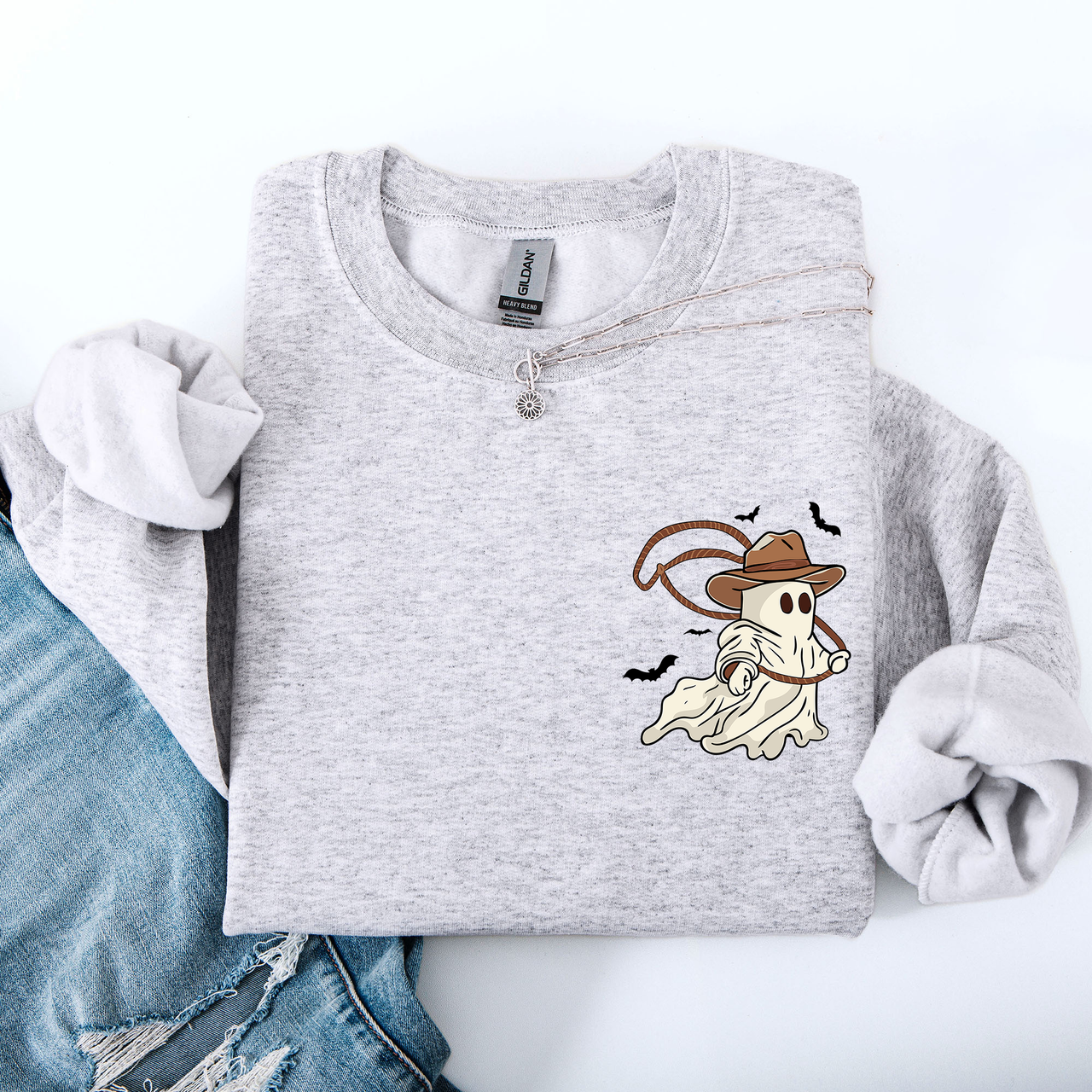 Cowboy Ghost Lasso Halloween Western Vintage Inspired Graphic Retro Iconic Sweatshirt