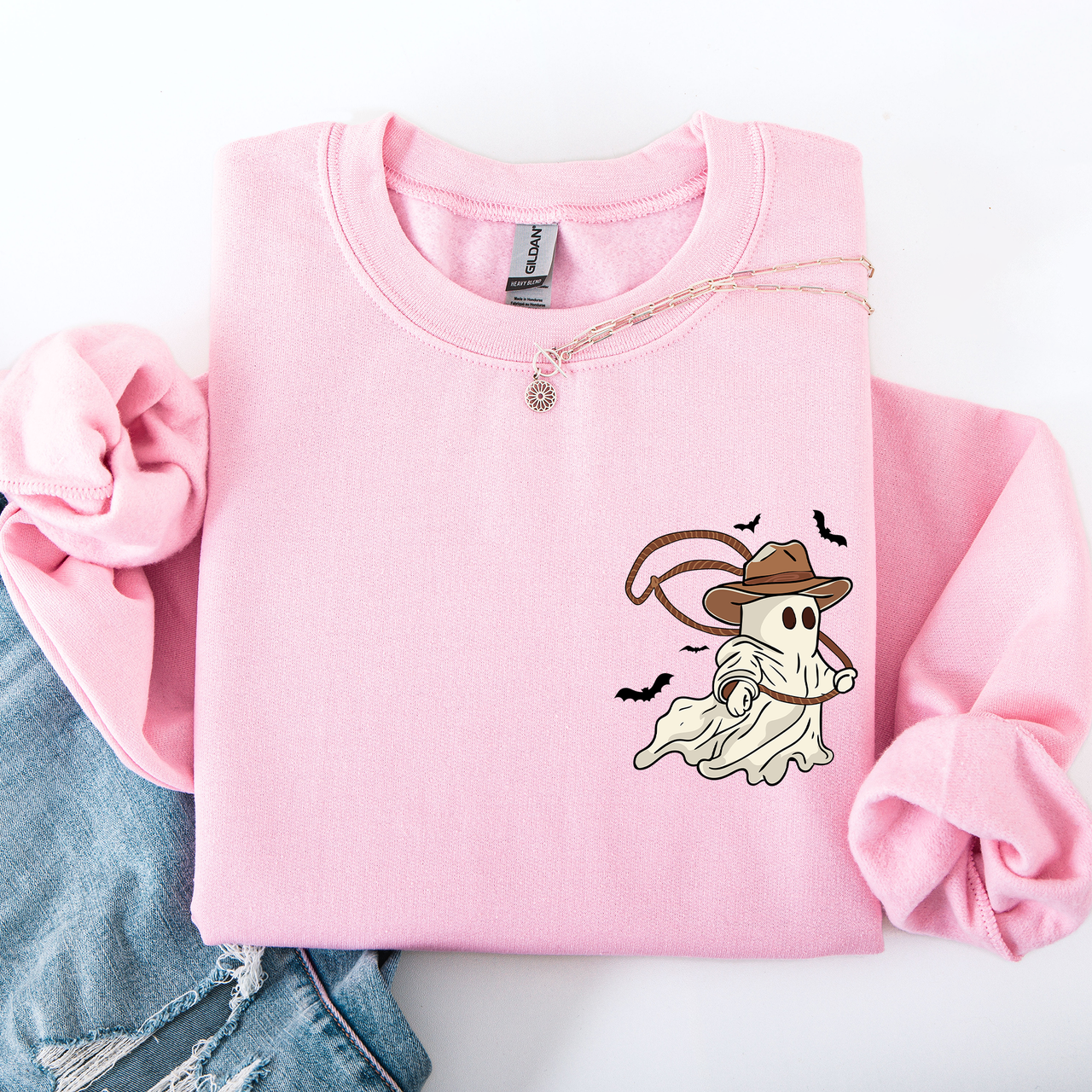 Cowboy Ghost Lasso Halloween Western Vintage Inspired Graphic Retro Iconic Sweatshirt
