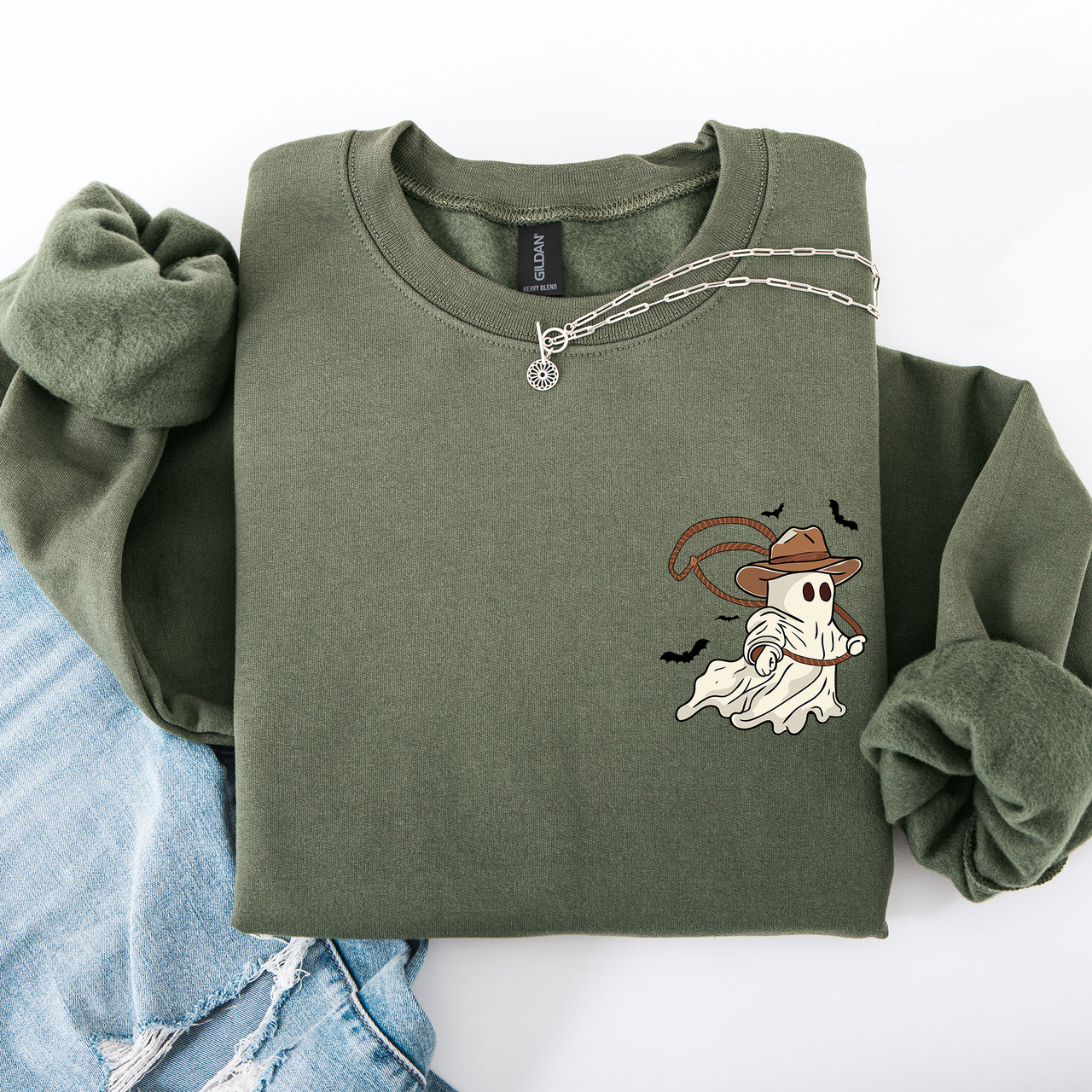 Cowboy Ghost Lasso Halloween Western Vintage Inspired Graphic Retro Iconic Sweatshirt