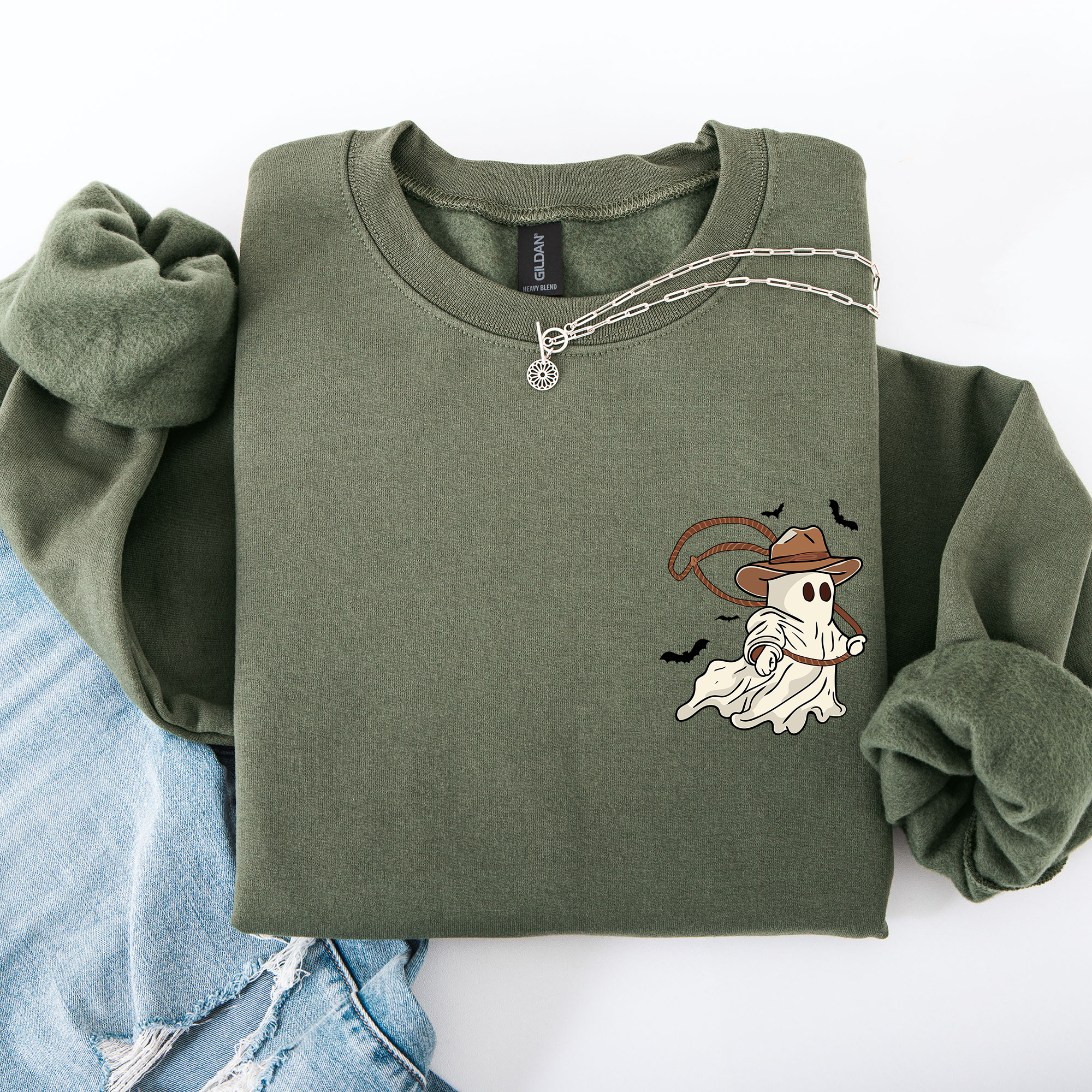 Cowboy Ghost Lasso Halloween Western Vintage Inspired Graphic Retro Iconic Sweatshirt