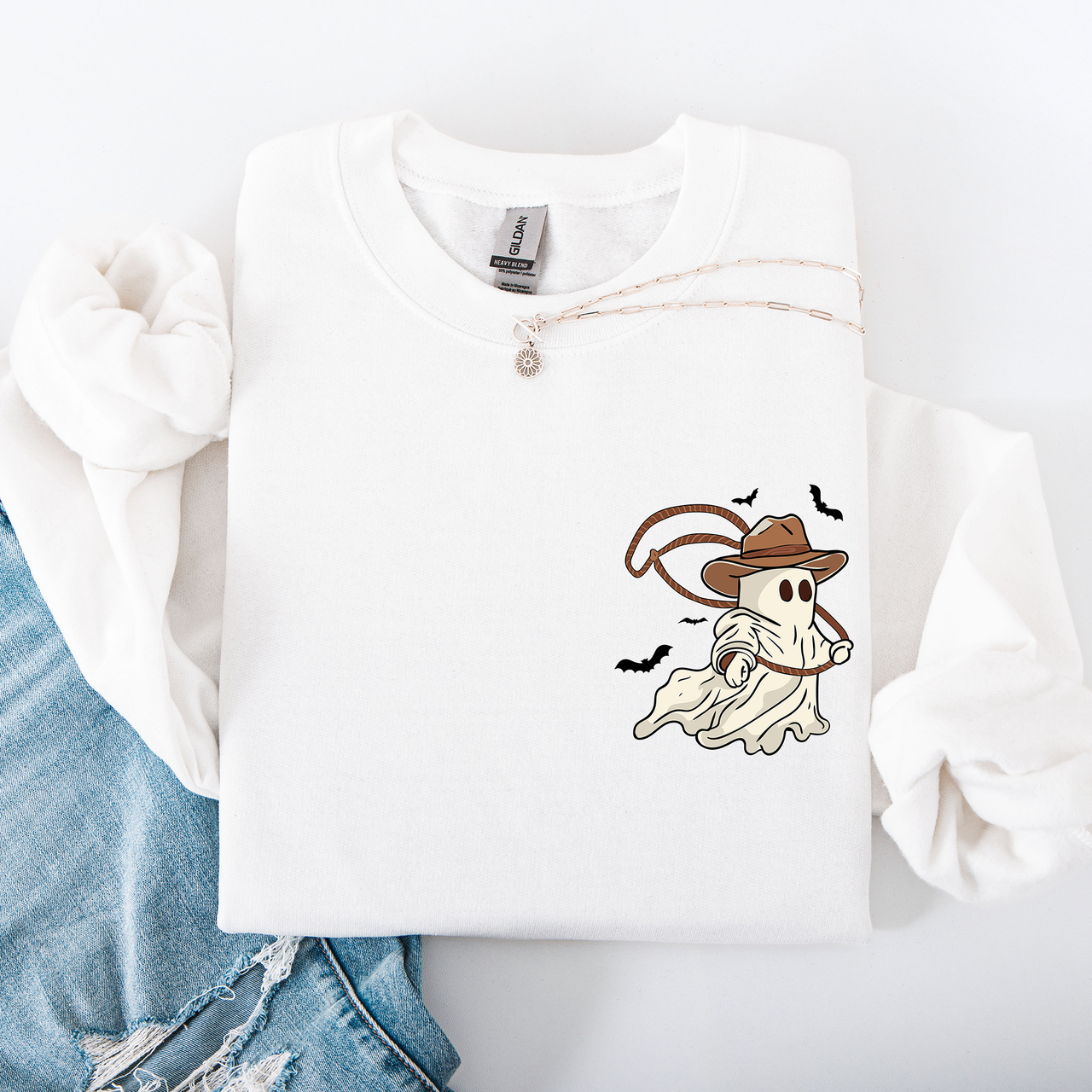 Cowboy Ghost Lasso Halloween Western Vintage Inspired Graphic Retro Iconic Sweatshirt