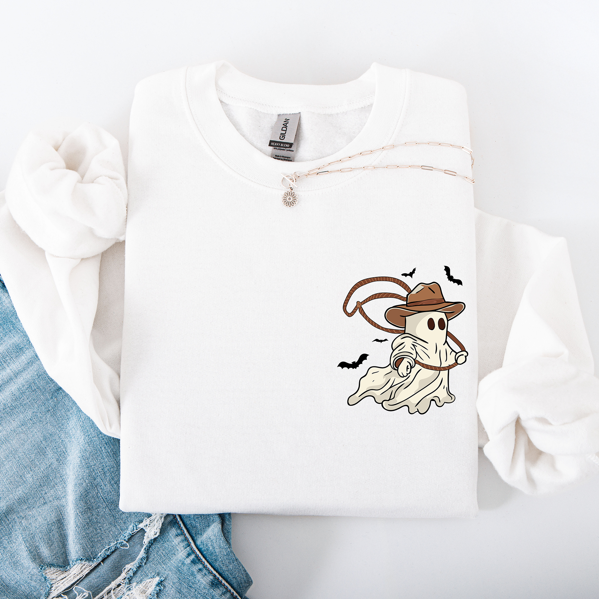 Cowboy Ghost Lasso Halloween Western Vintage Inspired Graphic Retro Iconic Sweatshirt