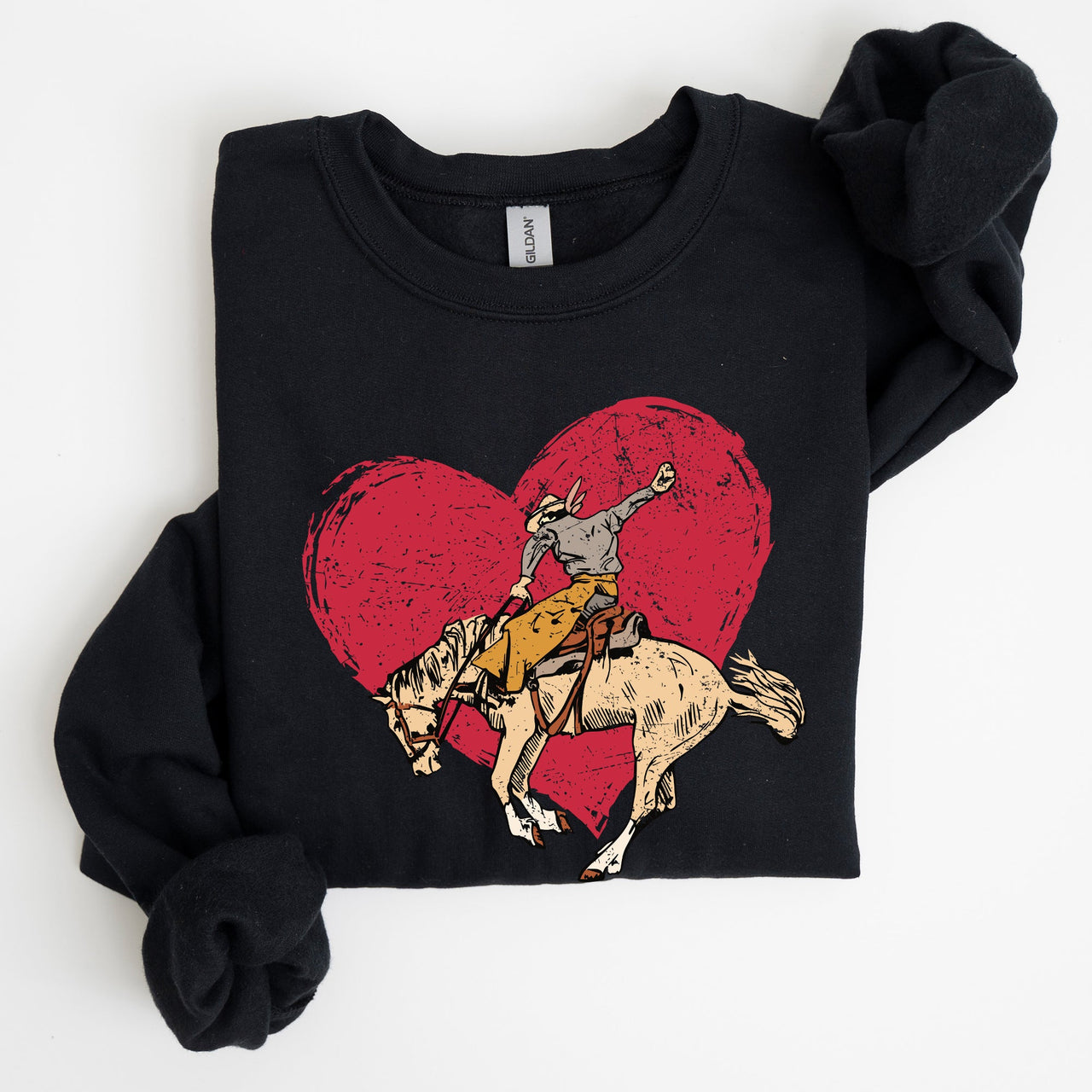 Cowboy Heart Western County Valentine's Day Love Story Rustic Cowboy Theme Sweatshirt