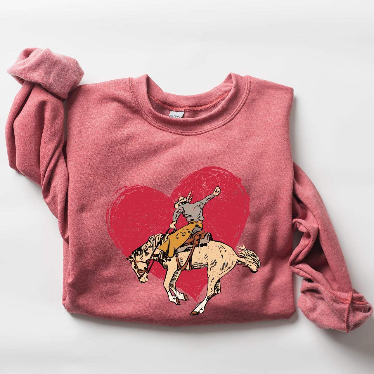 Cowboy Heart Western County Valentine's Day Love Story Rustic Cowboy Theme Sweatshirt