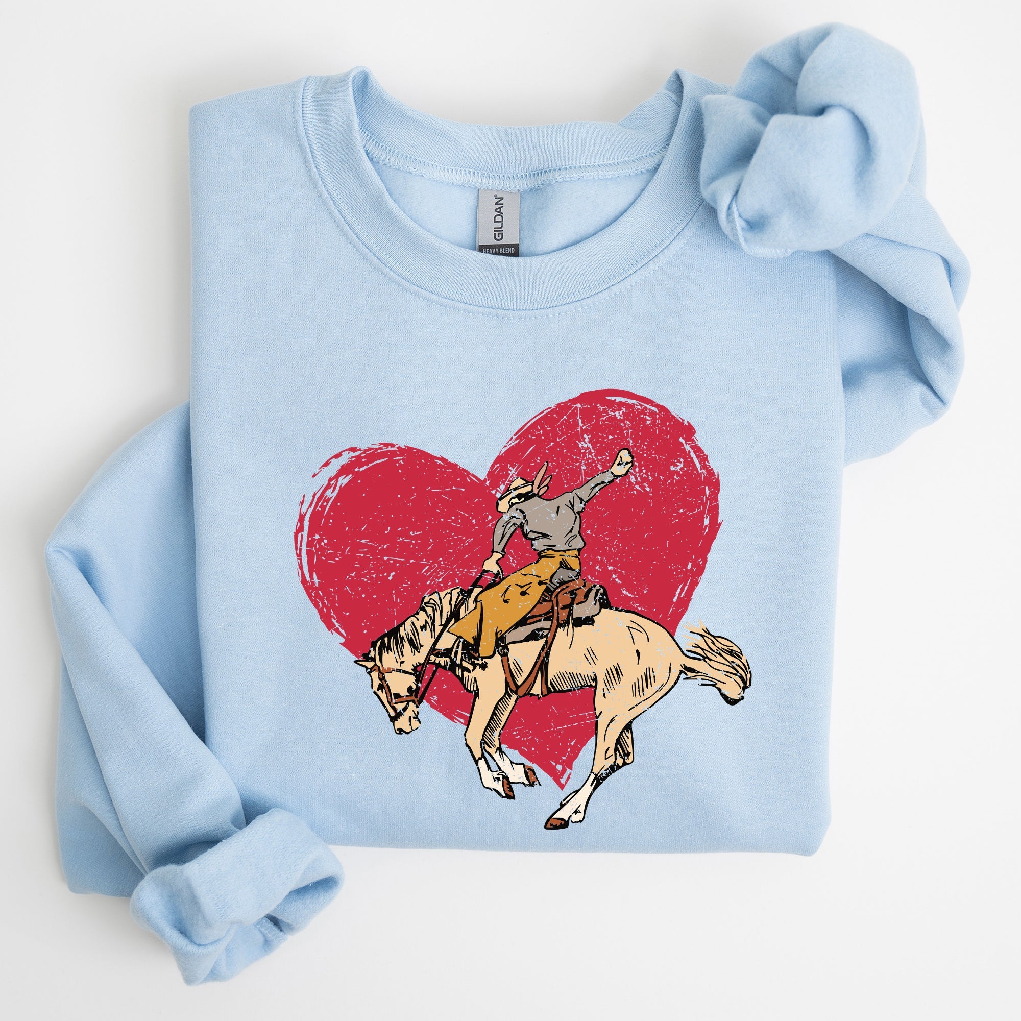 Cowboy Heart Western County Valentine's Day Love Story Rustic Cowboy Theme Sweatshirt