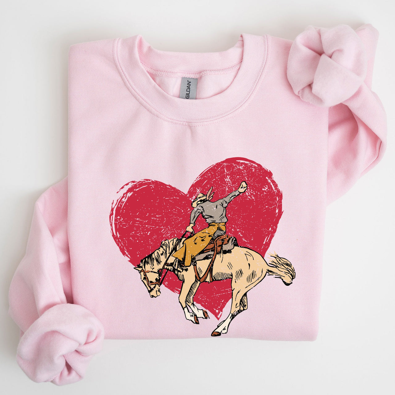 Cowboy Heart Western County Valentine's Day Love Story Rustic Cowboy Theme Sweatshirt