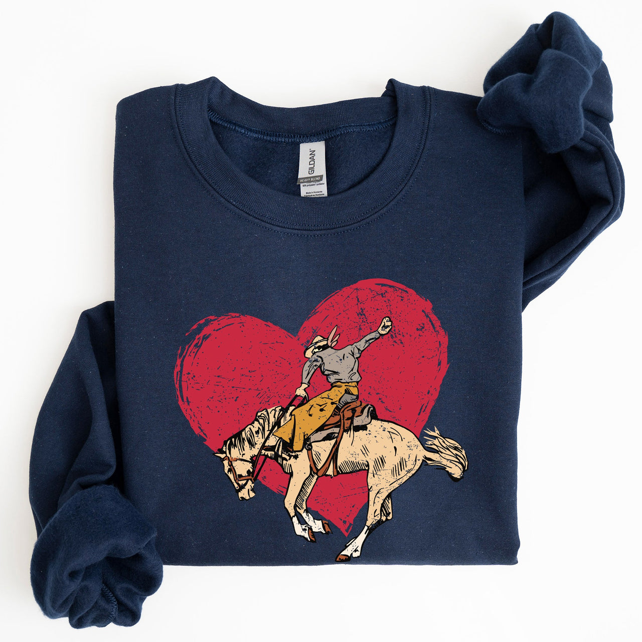 Cowboy Heart Western County Valentine's Day Love Story Rustic Cowboy Theme Sweatshirt