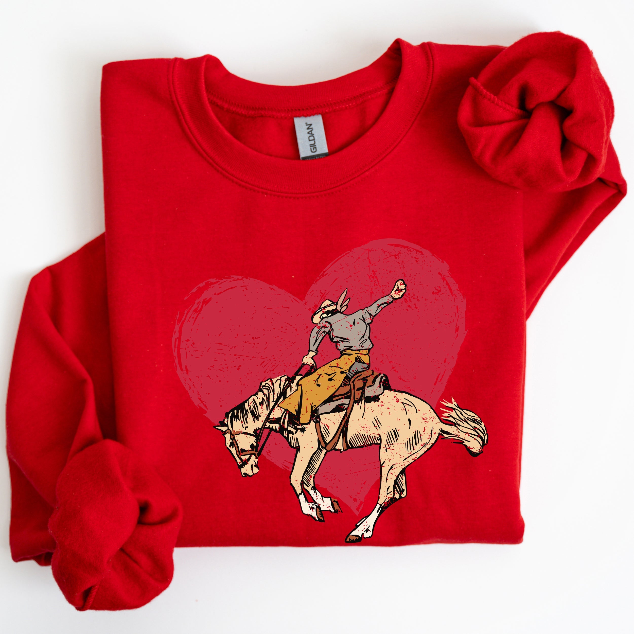 Cowboy Heart Western County Valentine's Day Love Story Rustic Cowboy Theme Sweatshirt