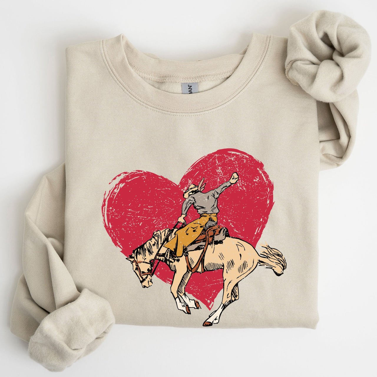 Cowboy Heart Western County Valentine's Day Love Story Rustic Cowboy Theme Sweatshirt