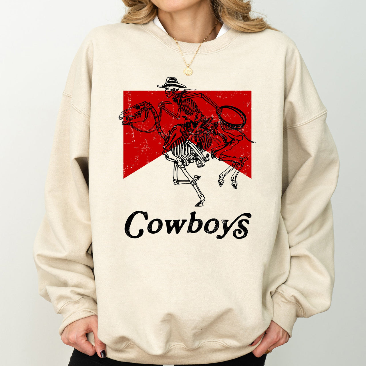 Cowboy Killer Skeleton Horse Cowgirl Western Graphic Limited Edition Premium Sweatshirt