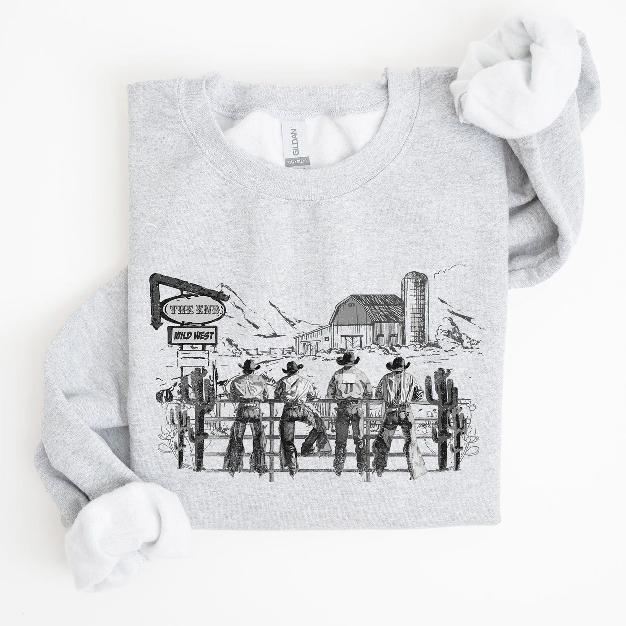 Cowboys Ranch Cowgirls Western Country Lifestyle Scene Artwork Graphic Sweatshirt